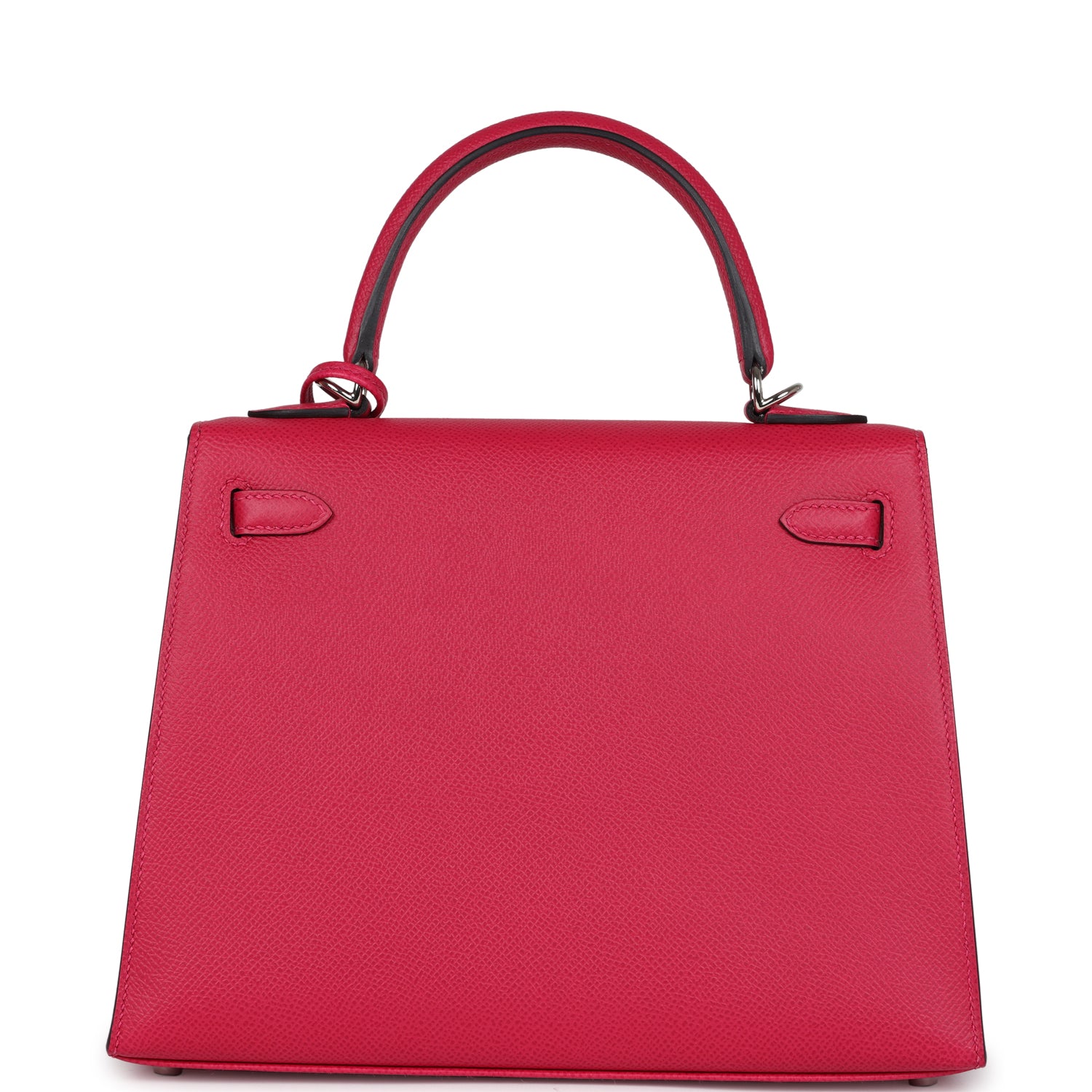 Kelly Sellier 25 Framboise Verso Epsom Palladium Hardware Bag