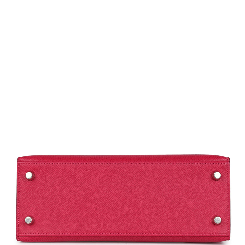 Kelly Sellier 25 Framboise Verso Epsom Palladium Hardware Bag