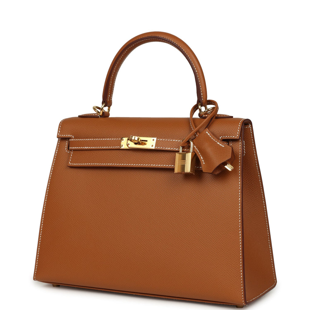 Kelly Sellier 25 Gold Epsom Gold Hardware Bag