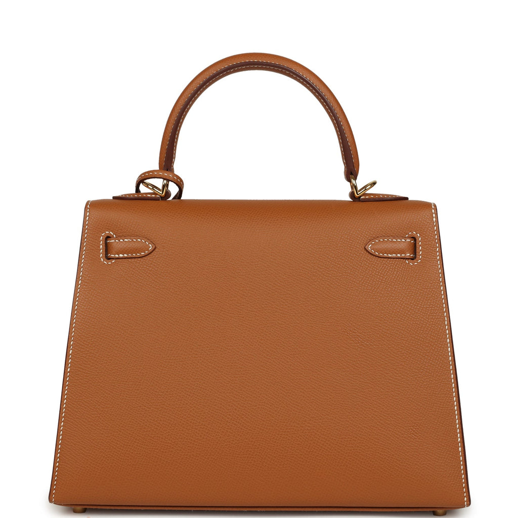 Kelly Sellier 25 Gold Epsom Gold Hardware Bag