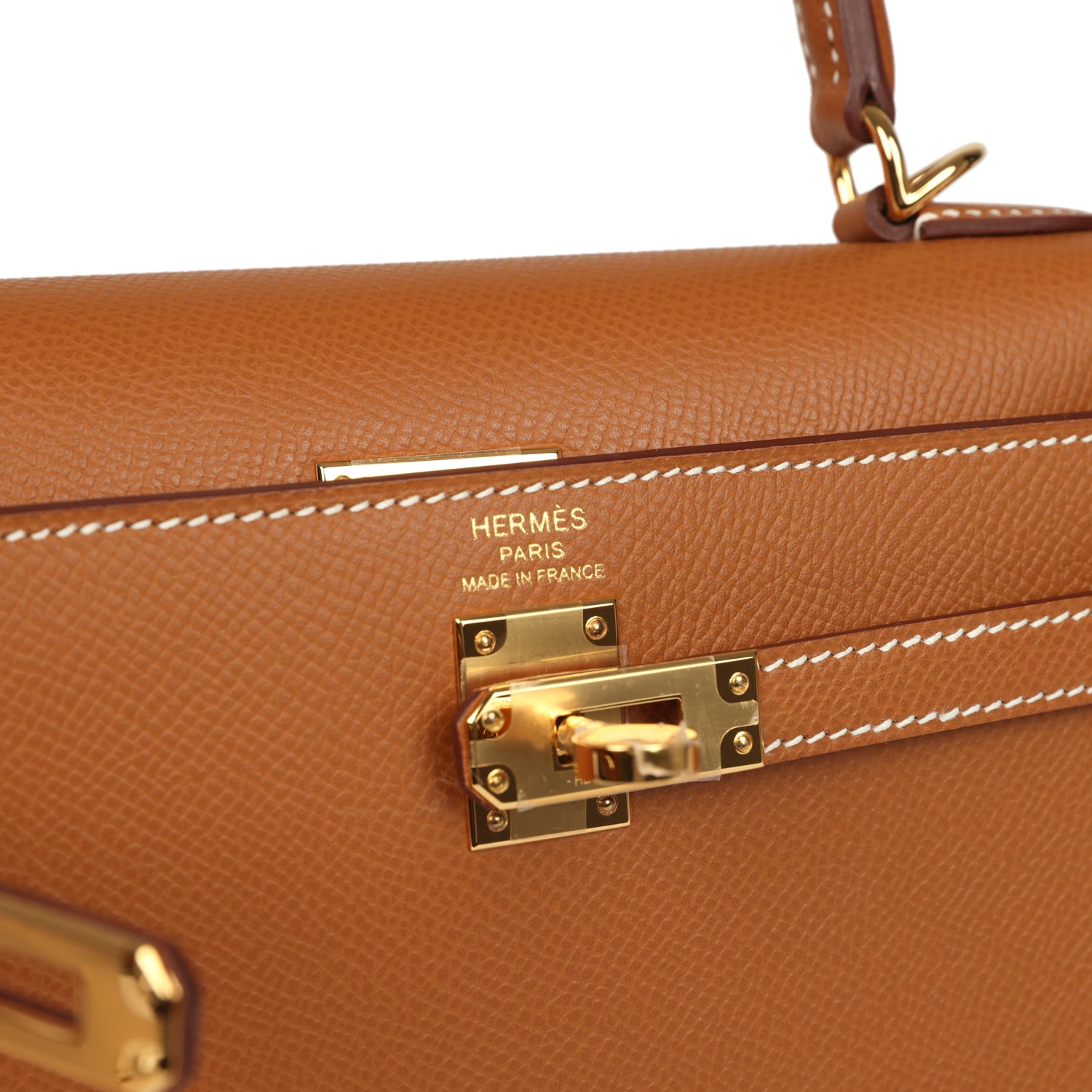 Kelly Sellier 25 Gold Epsom Gold Hardware Bag