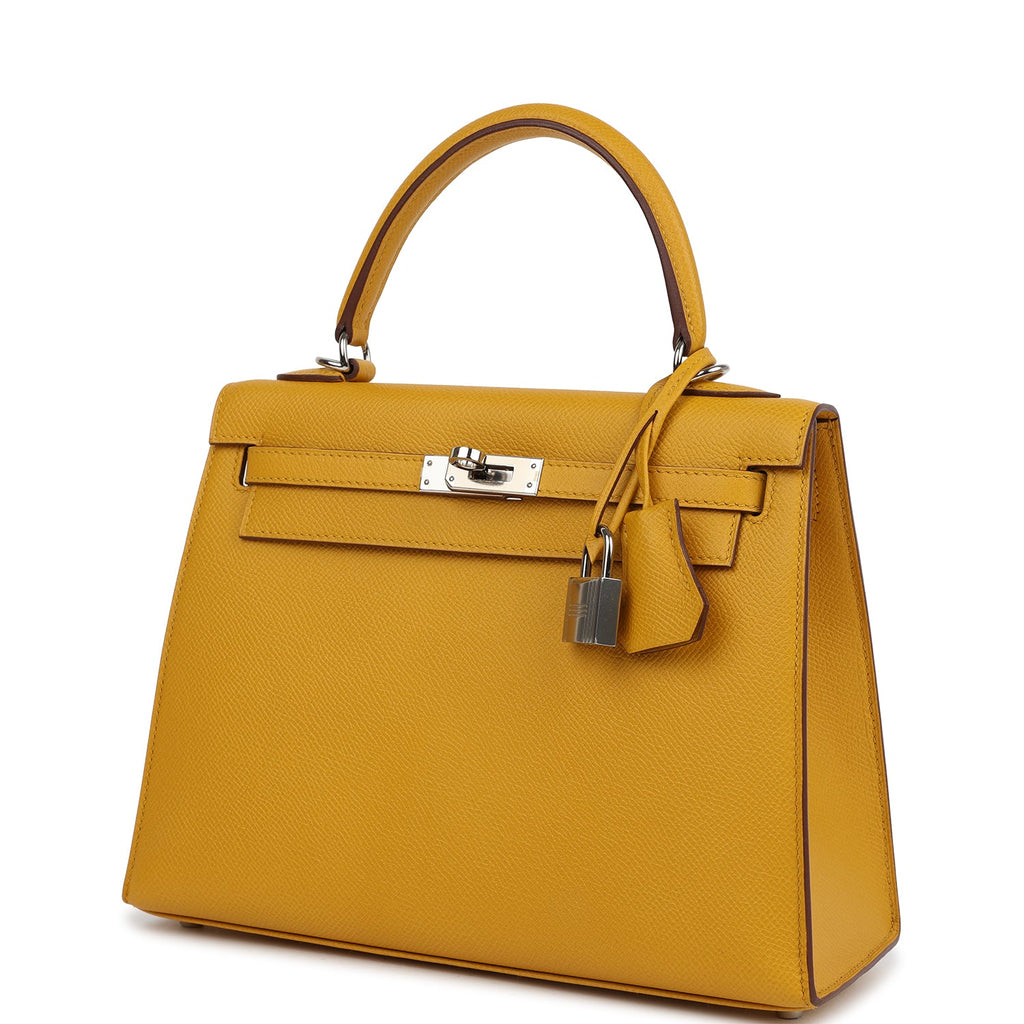 Kelly Sellier 25 Jaune Ambre Epsom Gold Hardware Bag