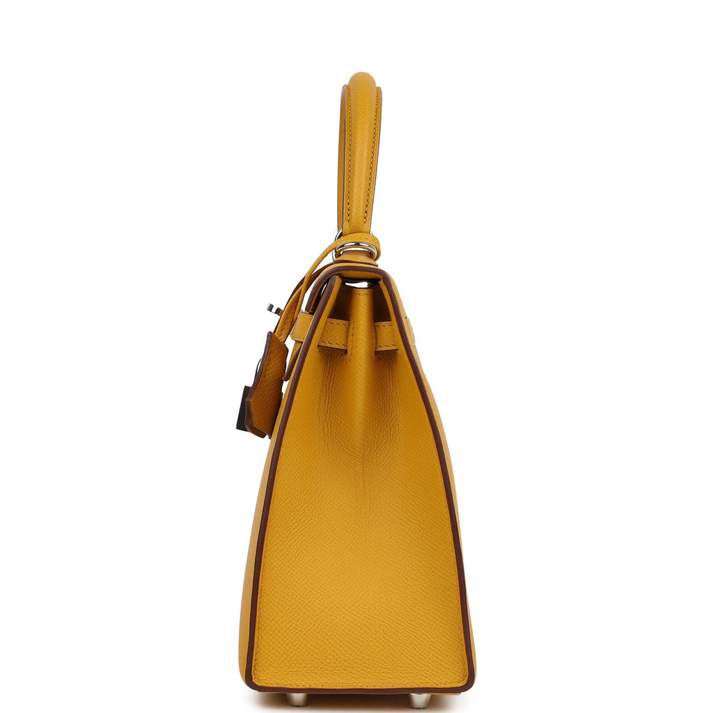 Kelly Sellier 25 Jaune Ambre Epsom Gold Hardware Bag