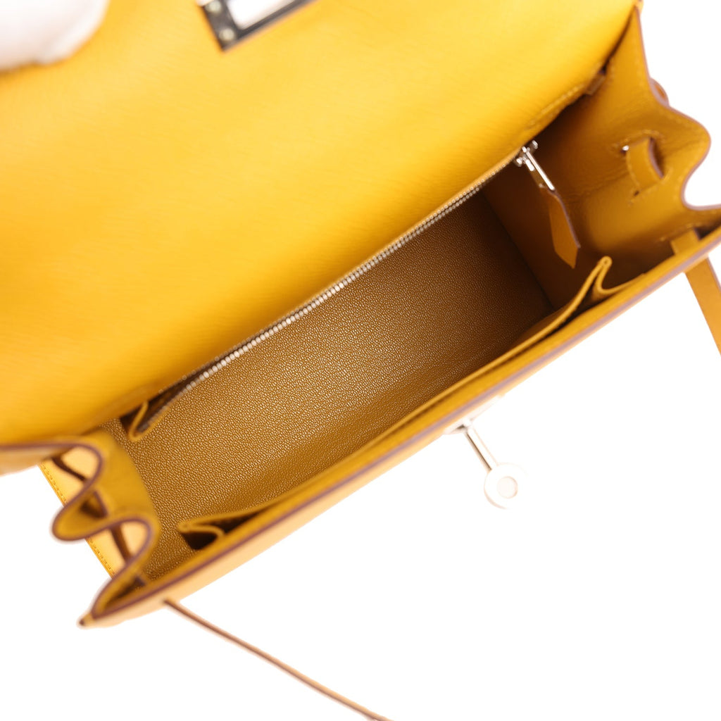 Kelly Sellier 25 Jaune Ambre Epsom Gold Hardware Bag
