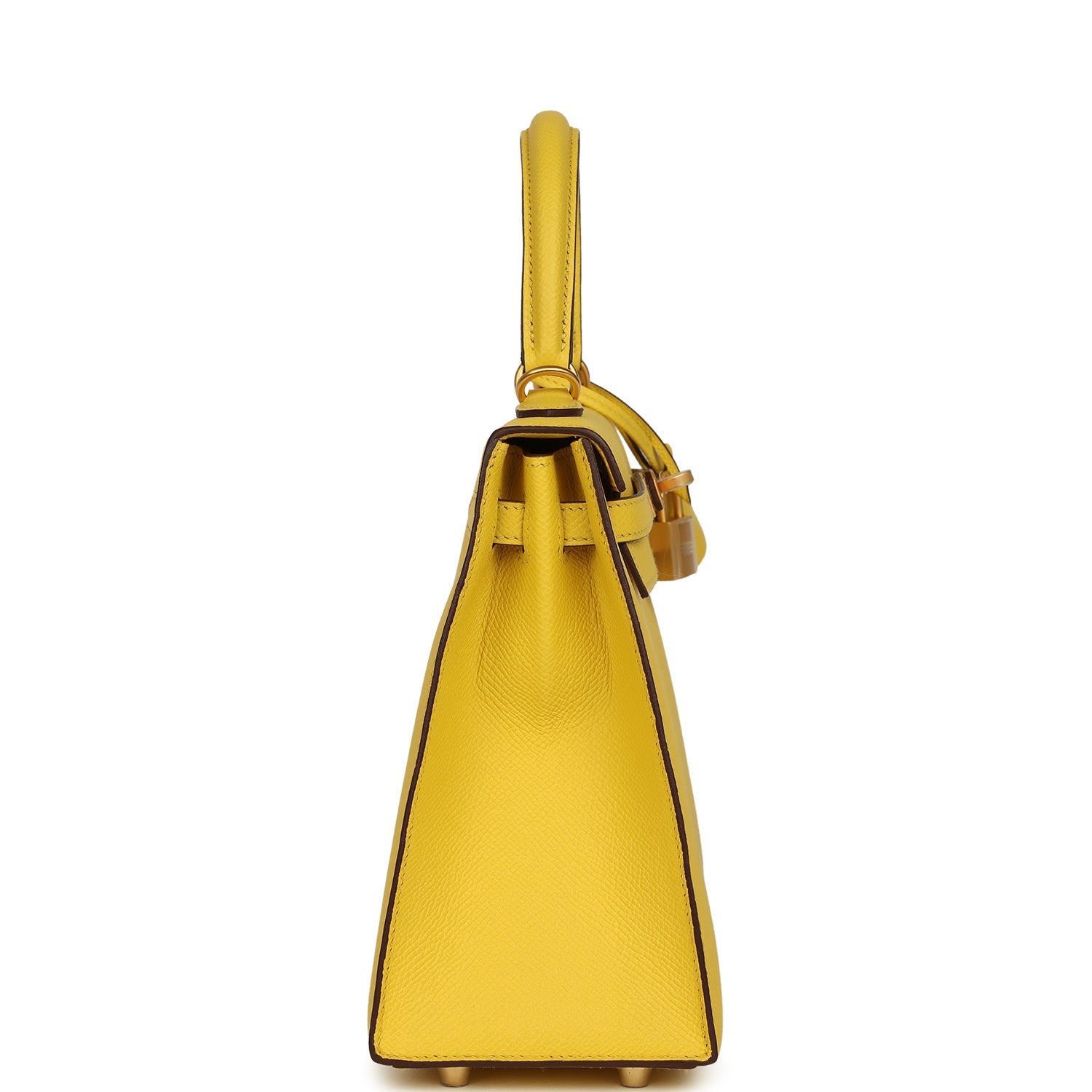 Kelly Sellier 25 Jaune De Naples Verso Epsom Brushed Gold Hardware Bag