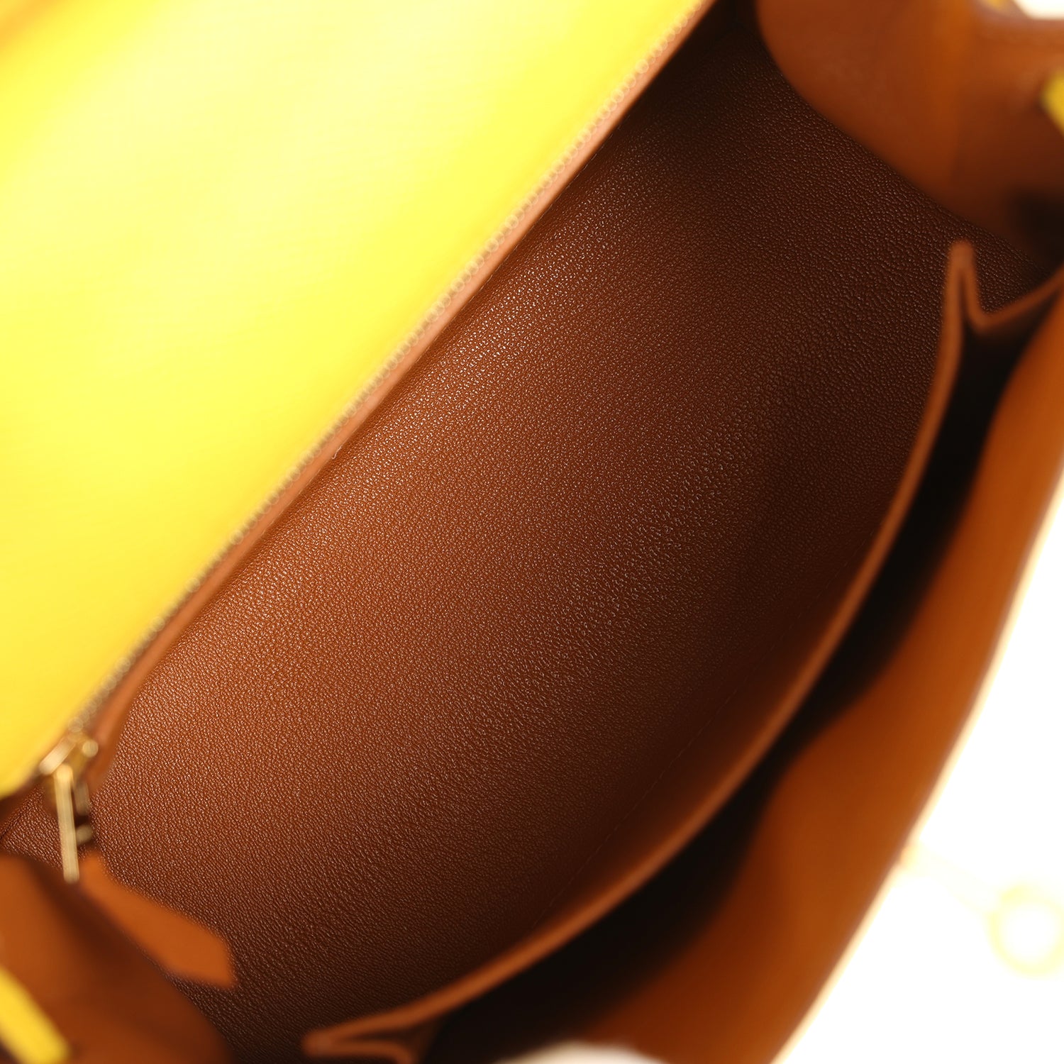 Kelly Sellier 25 Jaune De Naples Verso Epsom Brushed Gold Hardware Bag