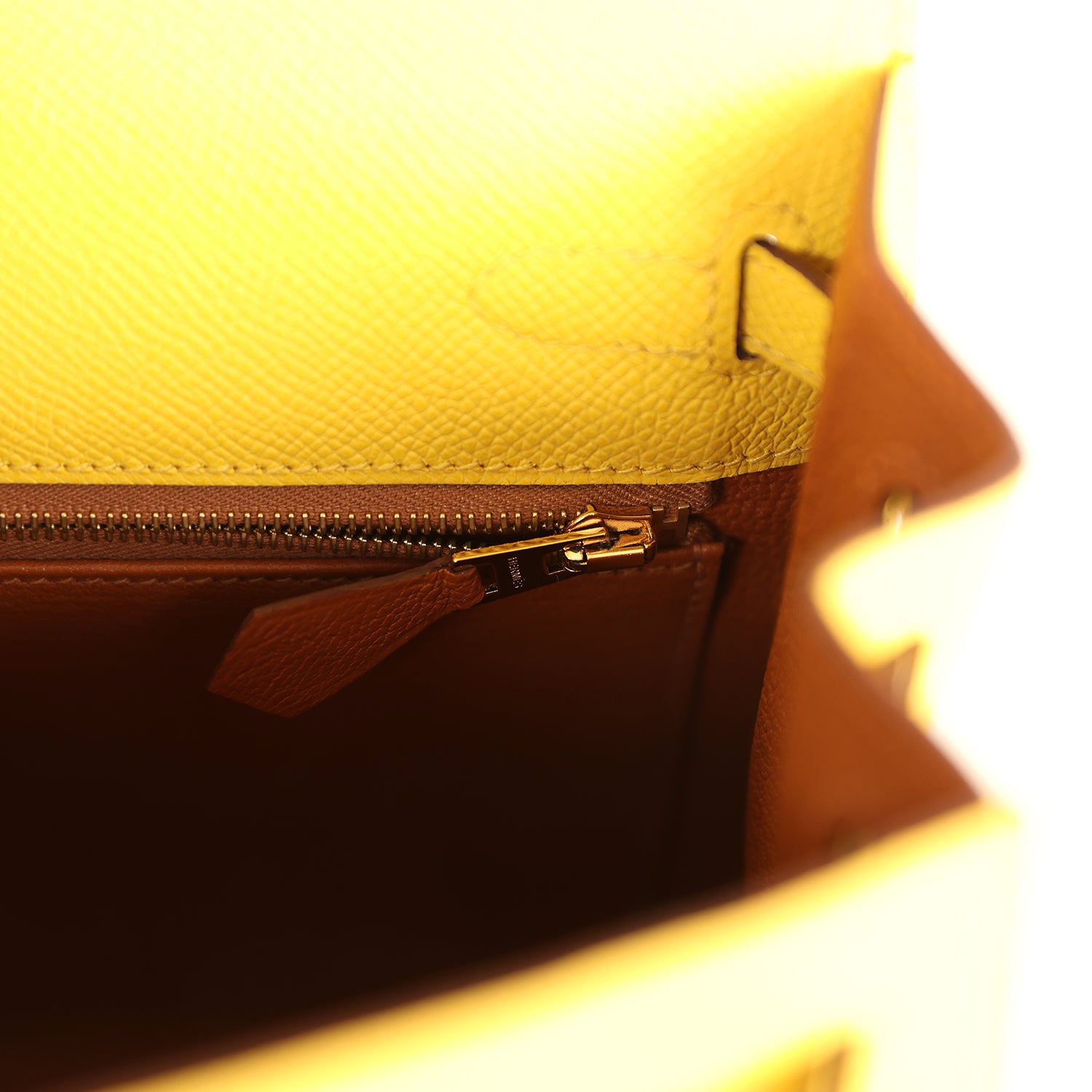 Kelly Sellier 25 Jaune De Naples Verso Epsom Brushed Gold Hardware Bag