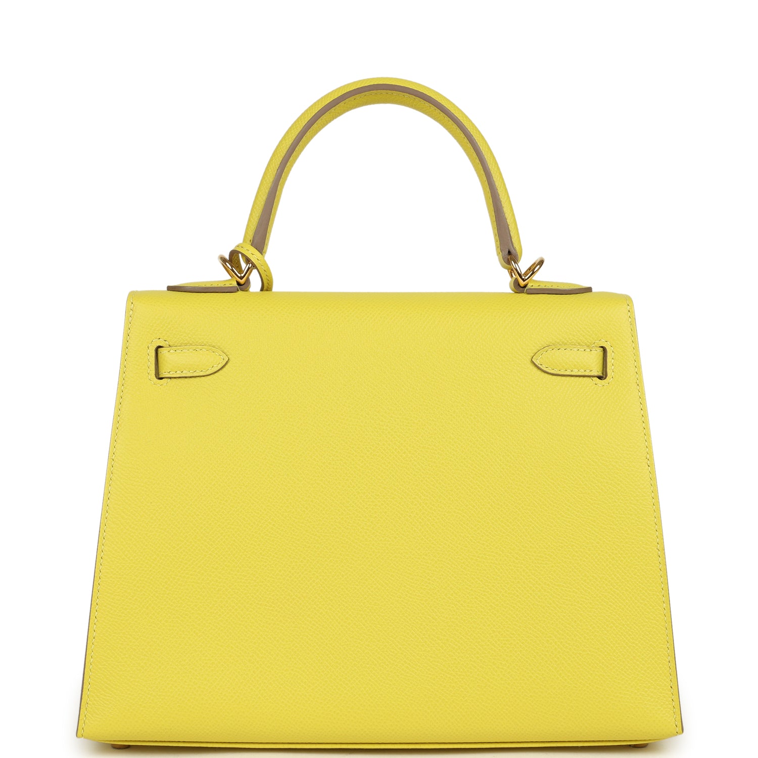 Kelly Sellier 25 Lime Epsom Gold Hardware Bag
