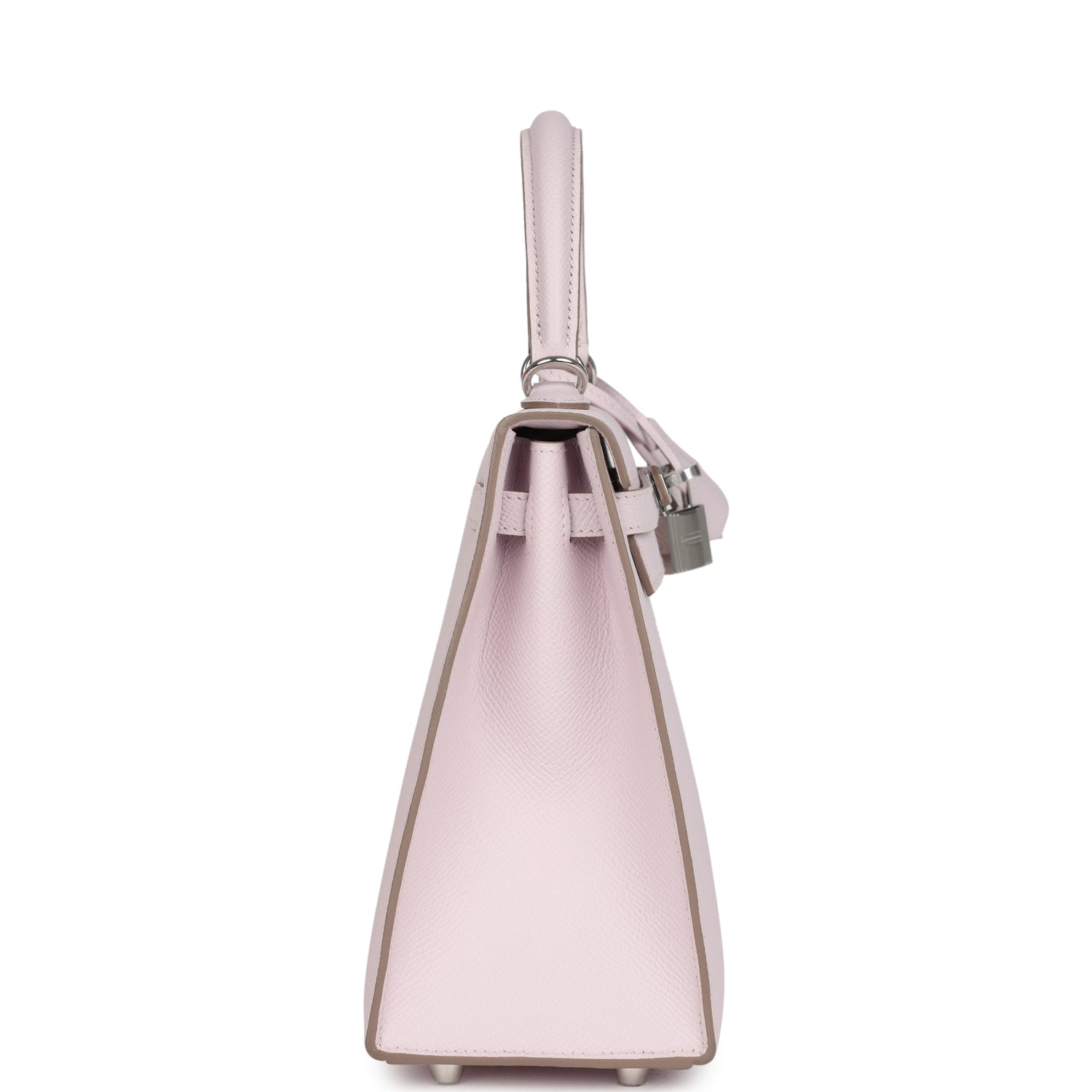 Kelly Sellier 25 Mauve Pale Epsom Palladium Hardware Bag