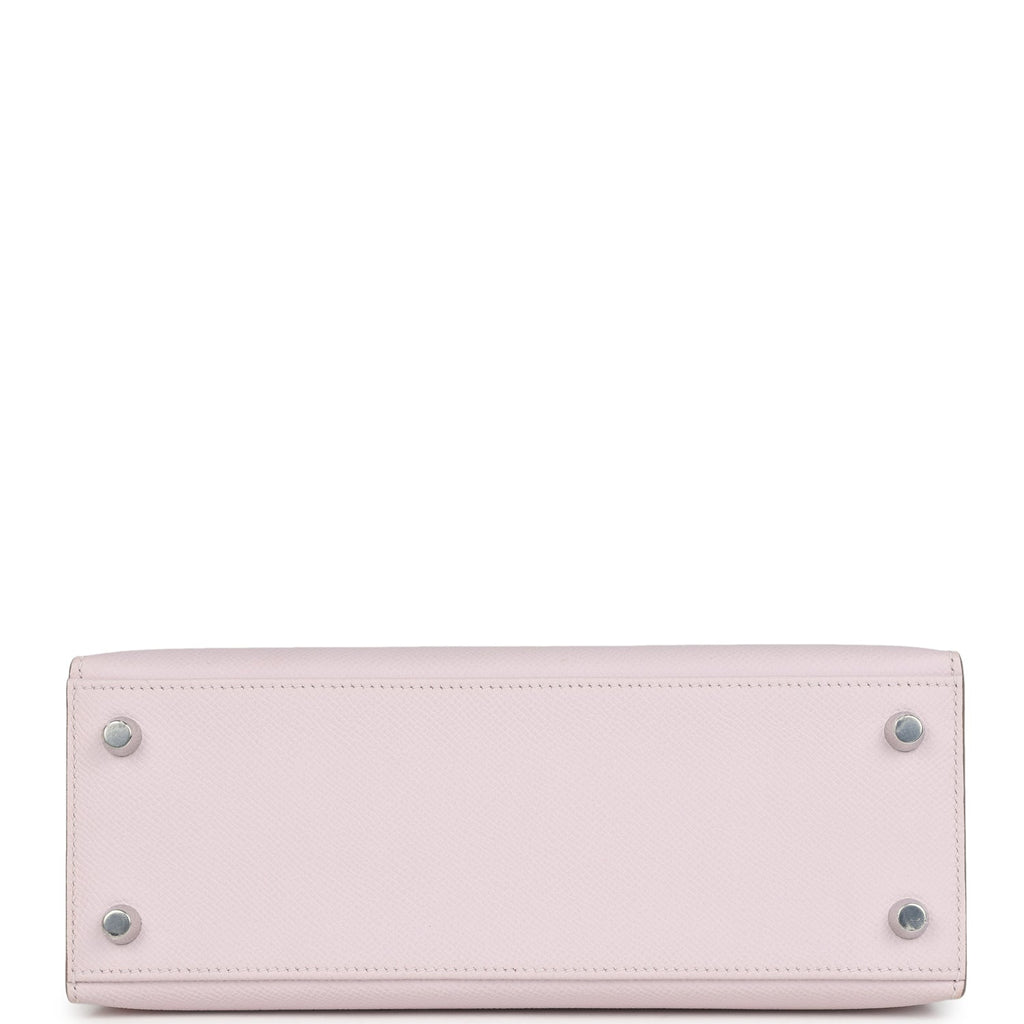 Kelly Sellier 25 Mauve Pale Epsom Palladium Hardware Bag