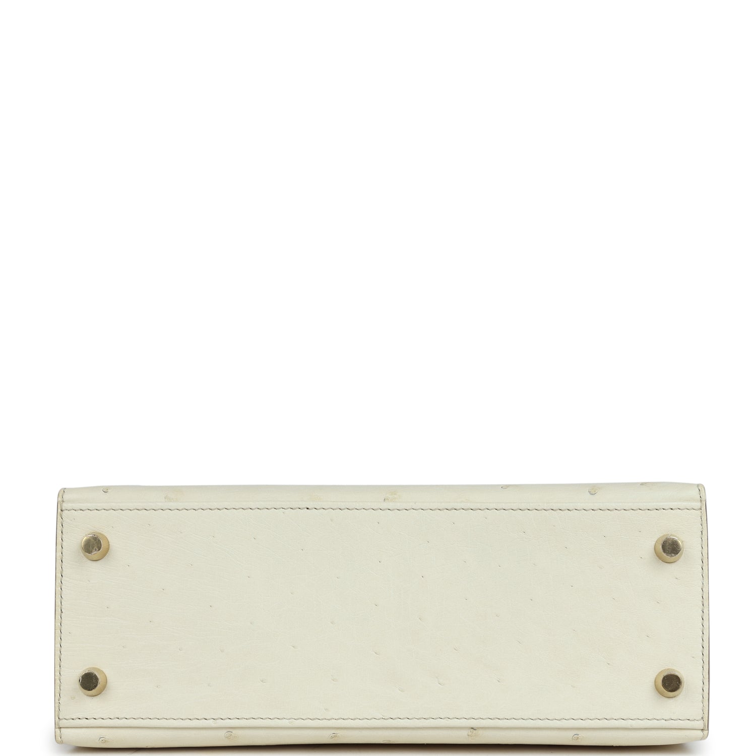 Kelly Sellier 25 Nata Verso Ostrich Permabrass Hardware Bag