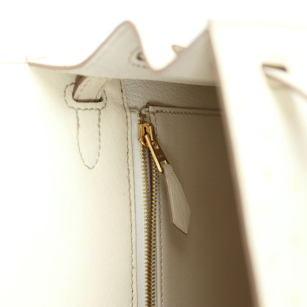 Kelly Sellier 25 Nata Verso Ostrich Permabrass Hardware Bag