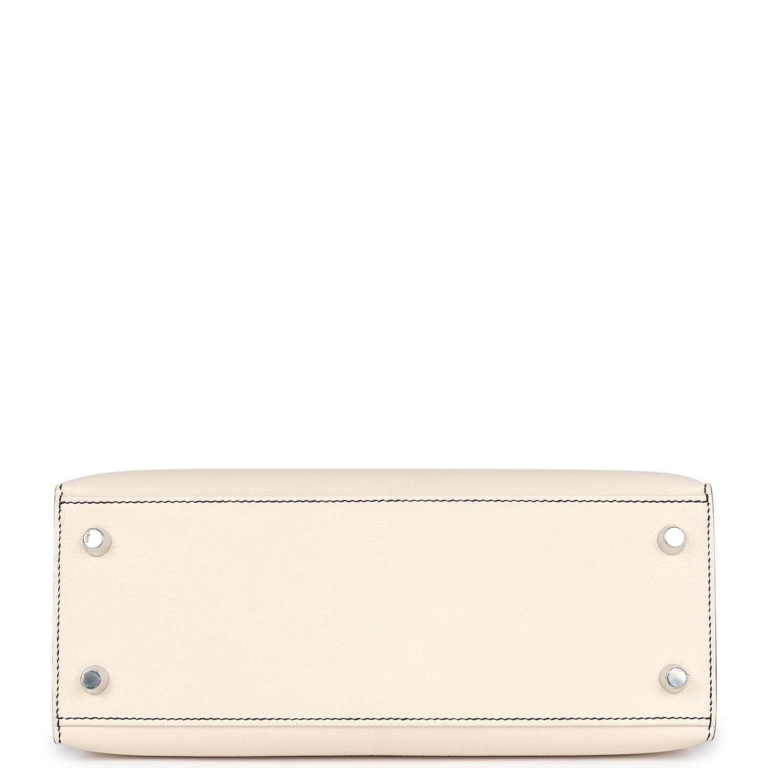 Kelly Sellier 25 Nata and Black Chevre Mysore Brushed Palladium Hardware Bag