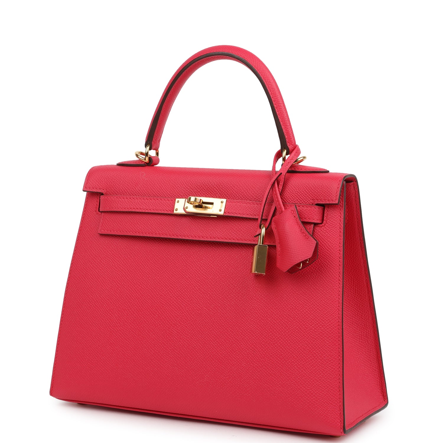 Kelly Sellier 25 Rose Extreme Epsom Gold Hardware Bag