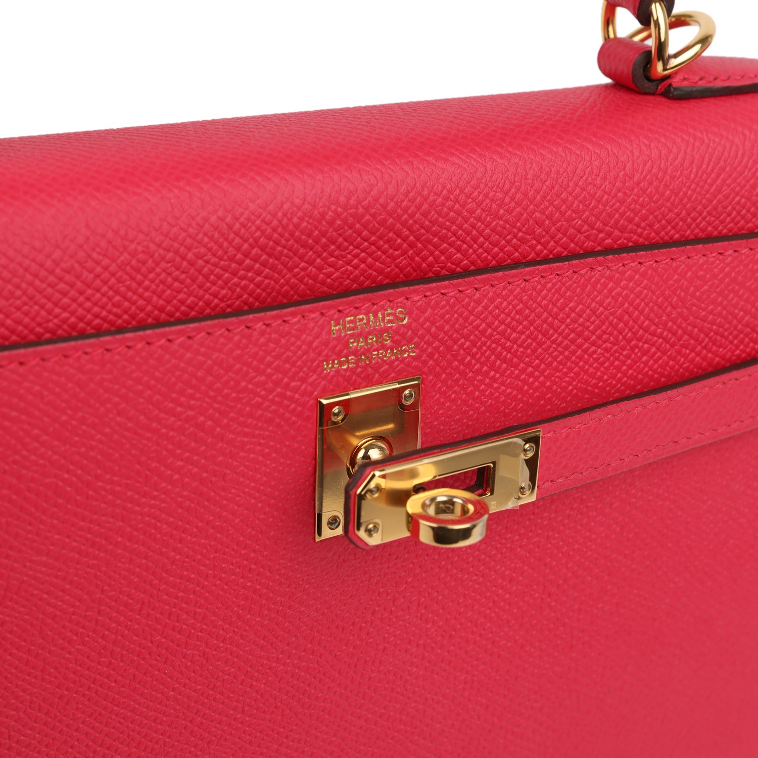 Kelly Sellier 25 Rose Extreme Epsom Gold Hardware Bag