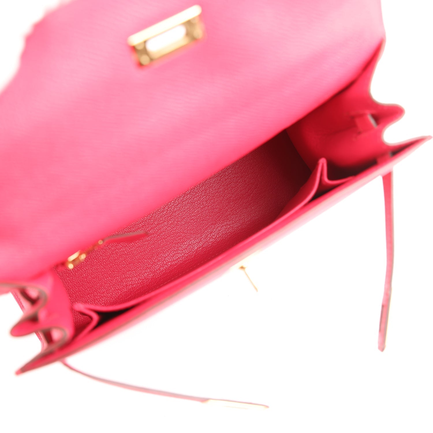 Kelly Sellier 25 Rose Extreme Epsom Gold Hardware Bag