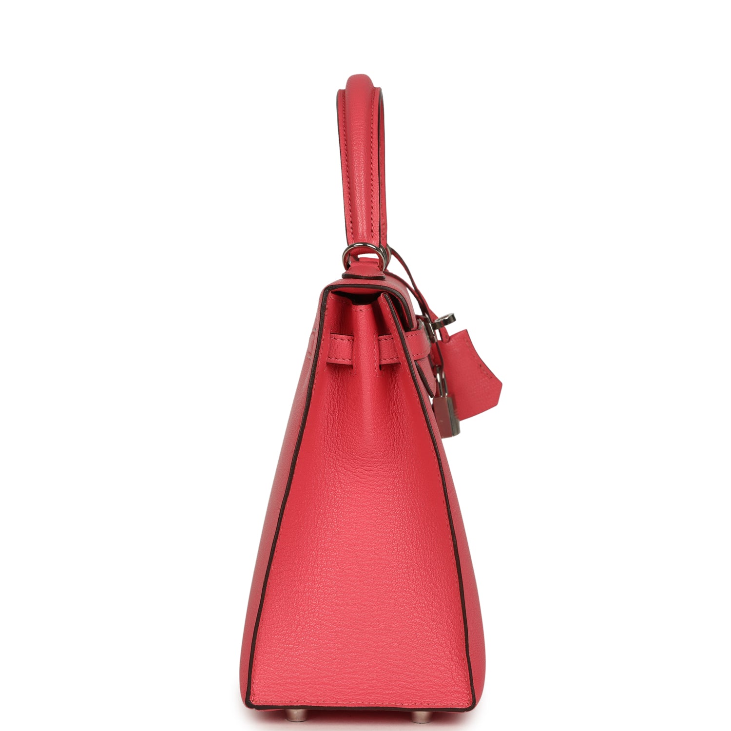 Kelly Sellier 25 Rose Lipstick Chevre Mysore Palladium Hardware Bag