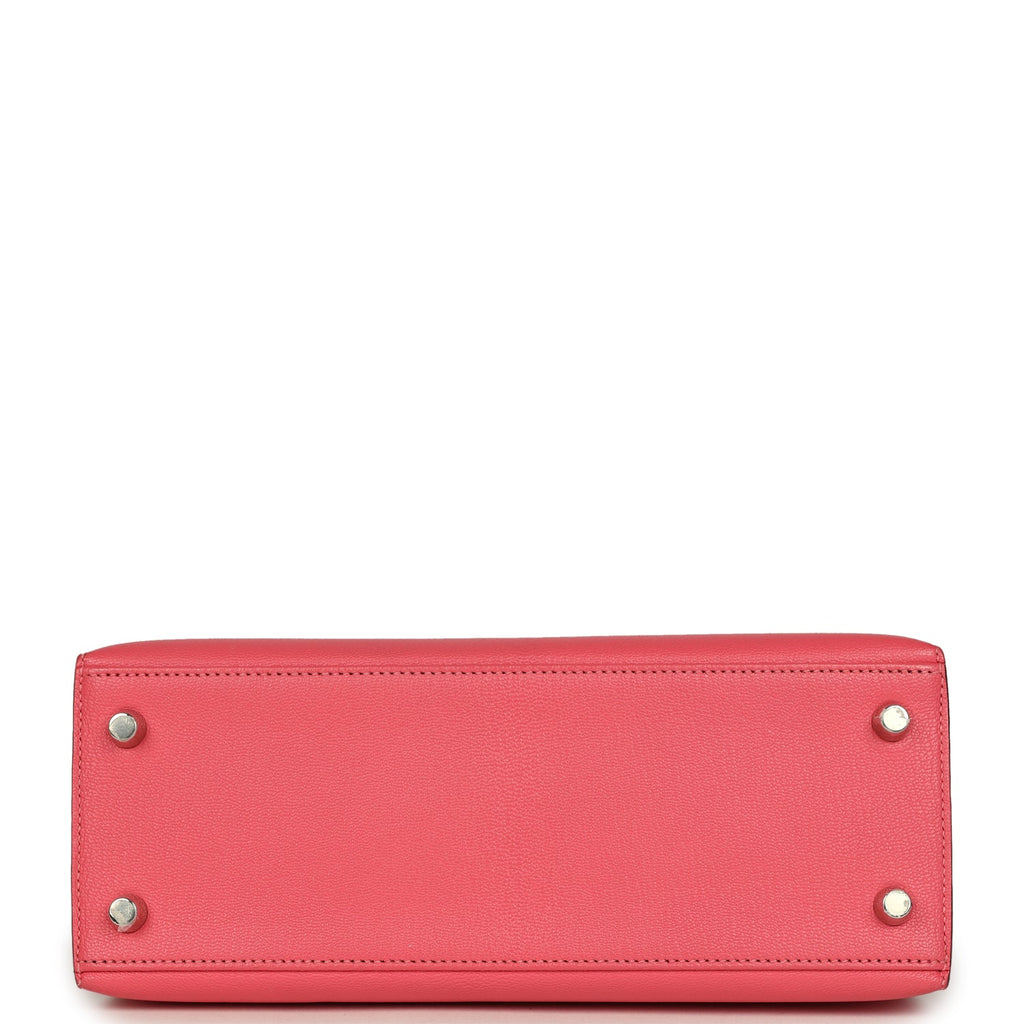 Kelly Sellier 25 Rose Lipstick Chevre Mysore Palladium Hardware Bag