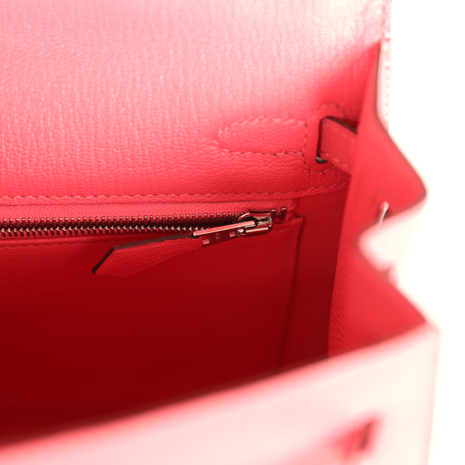 Kelly Sellier 25 Rose Lipstick Chevre Mysore Palladium Hardware Bag