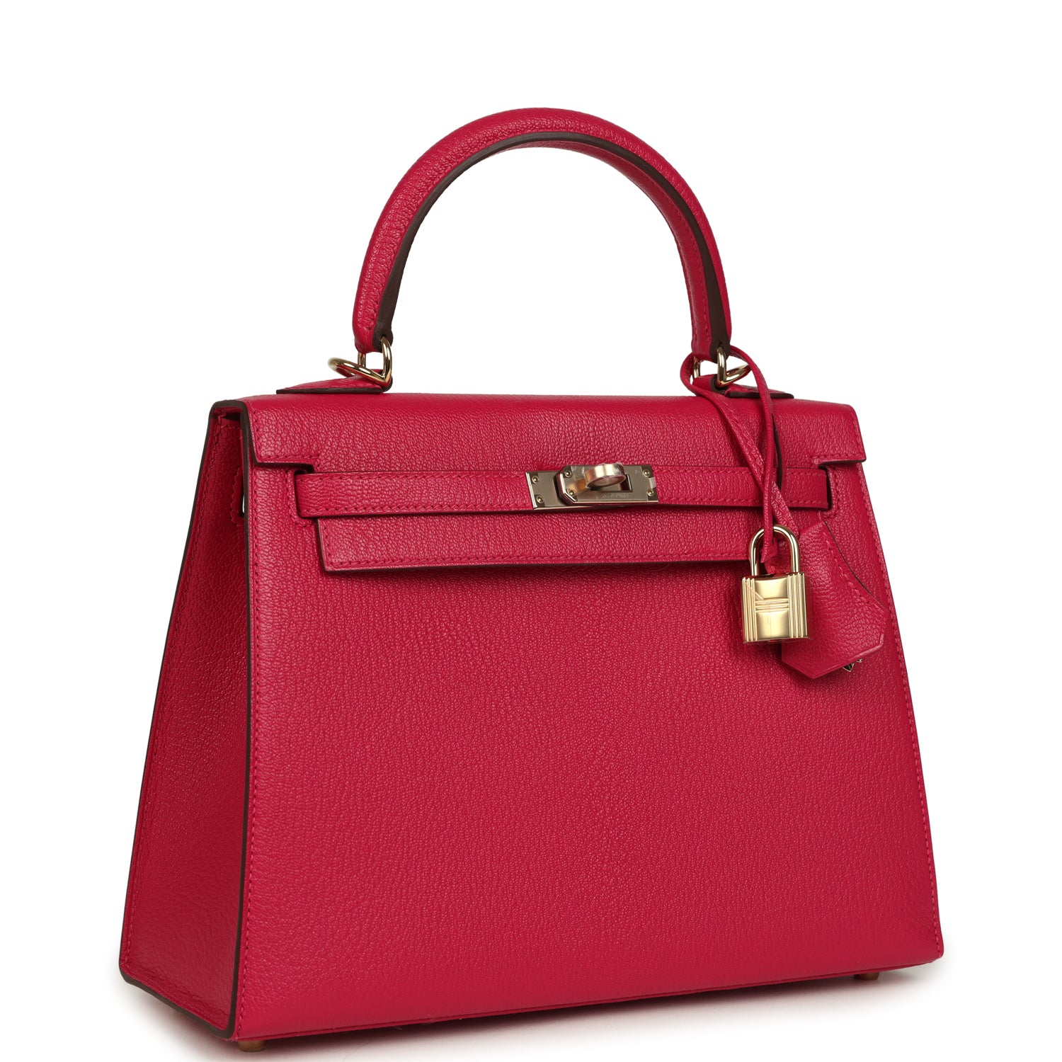 Kelly Sellier 25 Rose Mexico Verso Chevre Mysore Permabrass Hardware Bag