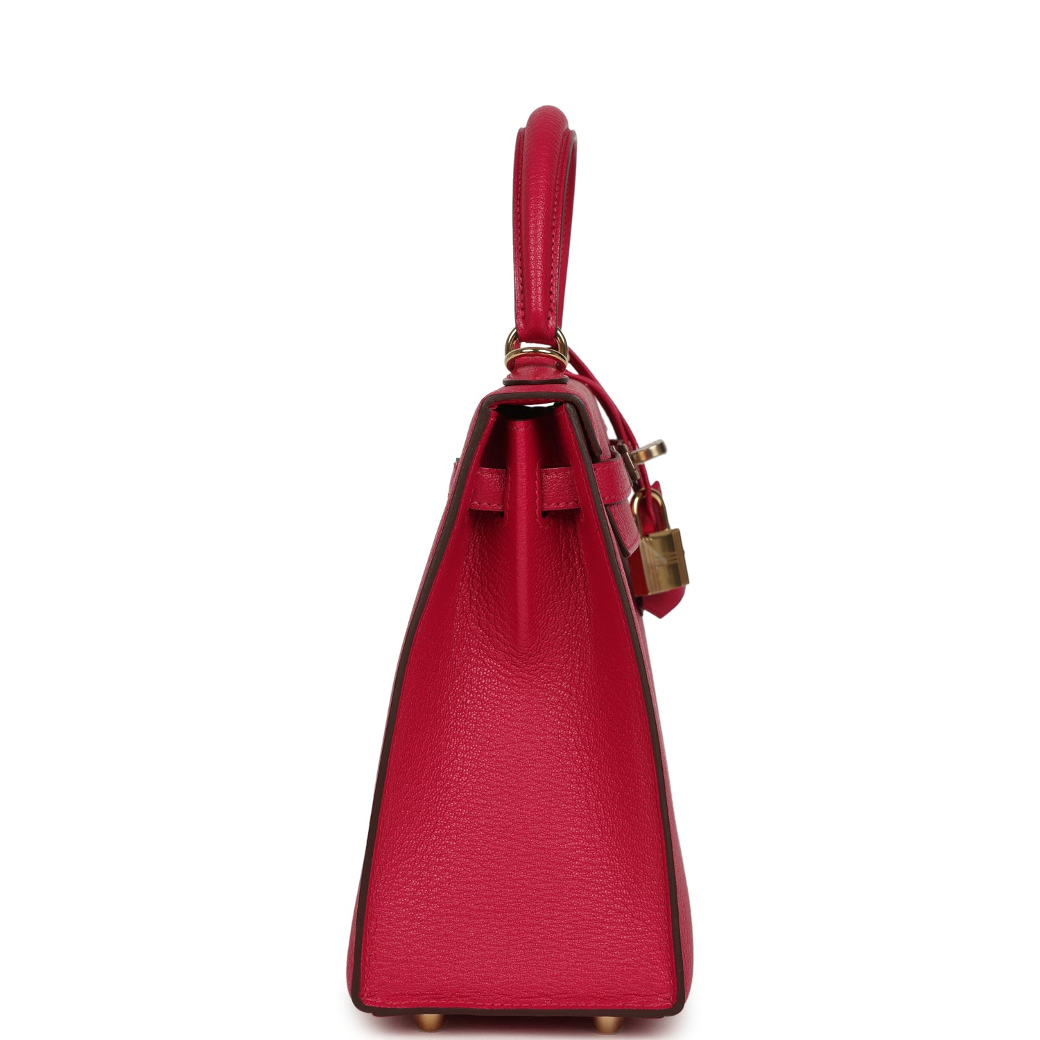 Kelly Sellier 25 Rose Mexico Verso Chevre Mysore Permabrass Hardware Bag