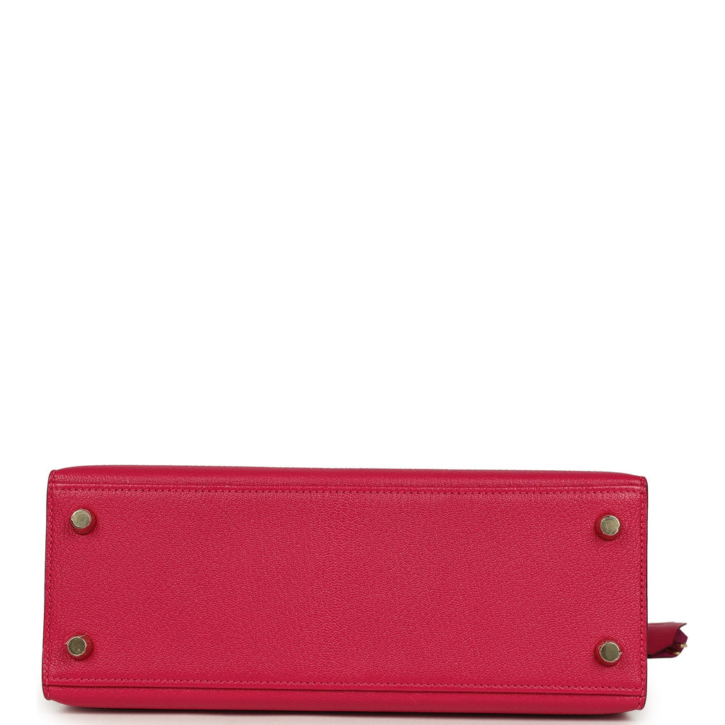 Kelly Sellier 25 Rose Mexico Verso Chevre Mysore Permabrass Hardware Bag