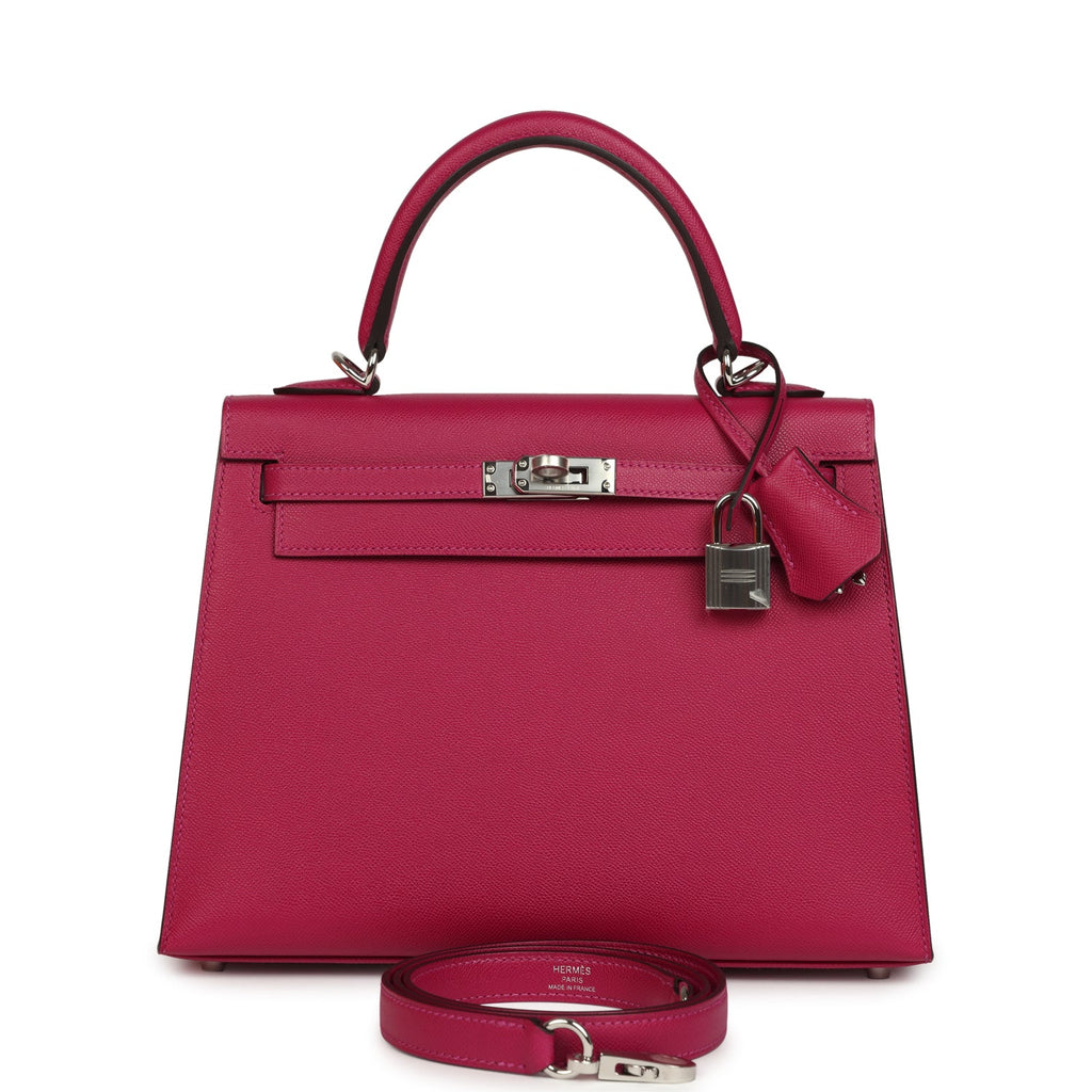 Kelly Sellier 25 Rose Poupre Madame Palladium Hardware Bag