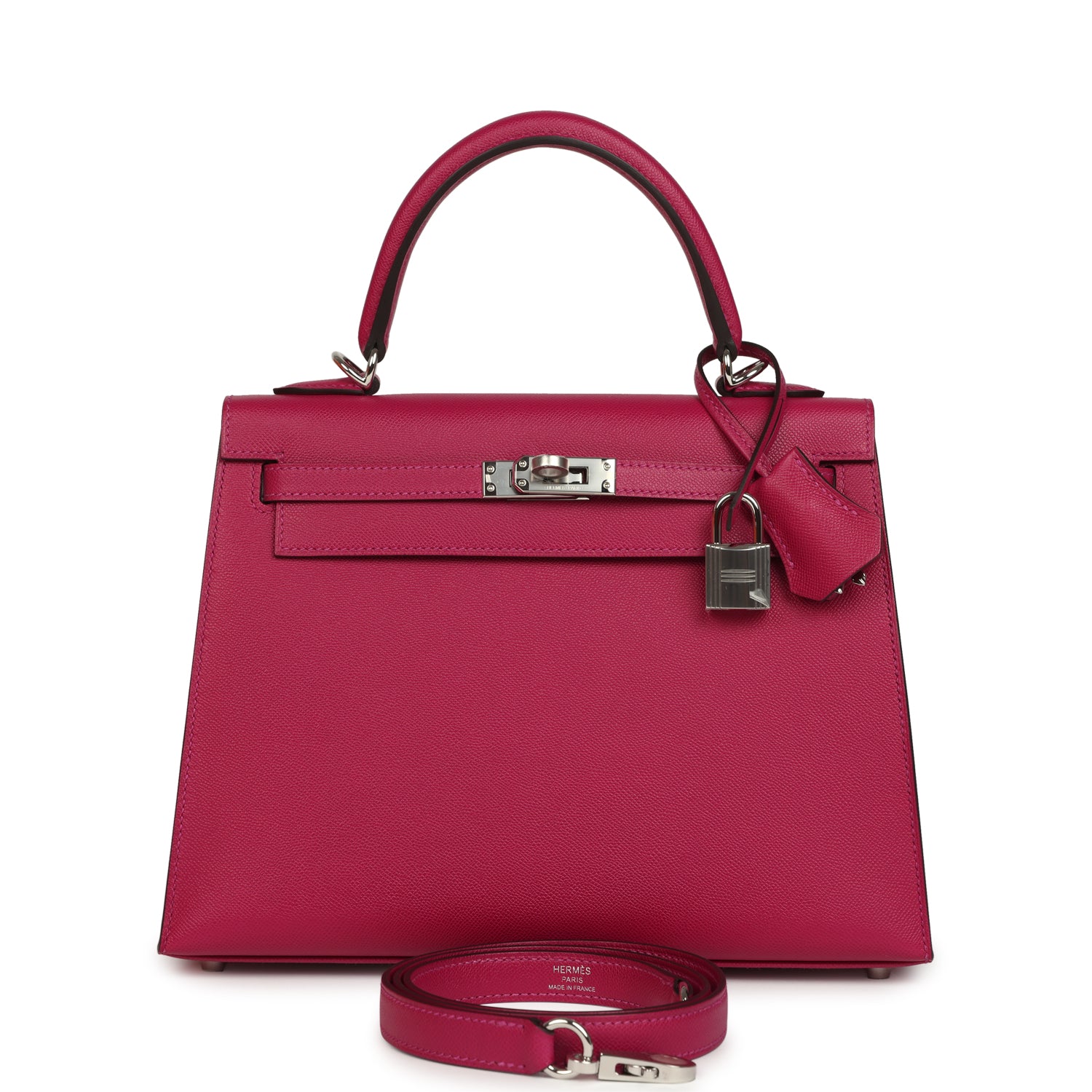 Kelly Sellier 25 Rose Poupre Madame Palladium Hardware Bag