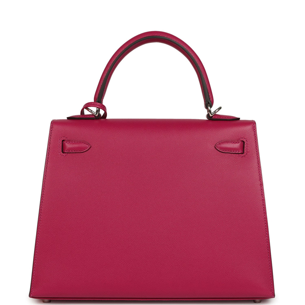 Kelly Sellier 25 Rose Poupre Madame Palladium Hardware Bag