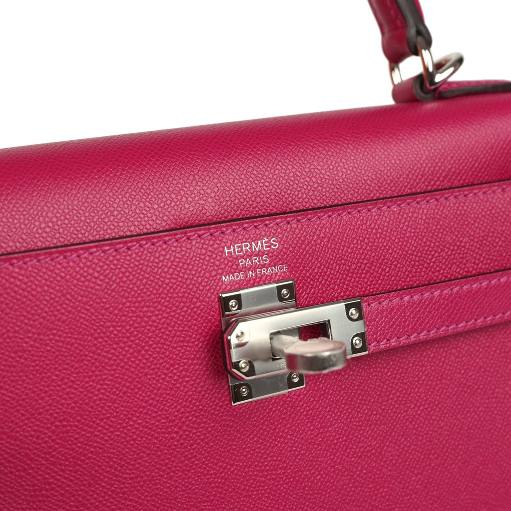 Kelly Sellier 25 Rose Poupre Madame Palladium Hardware Bag