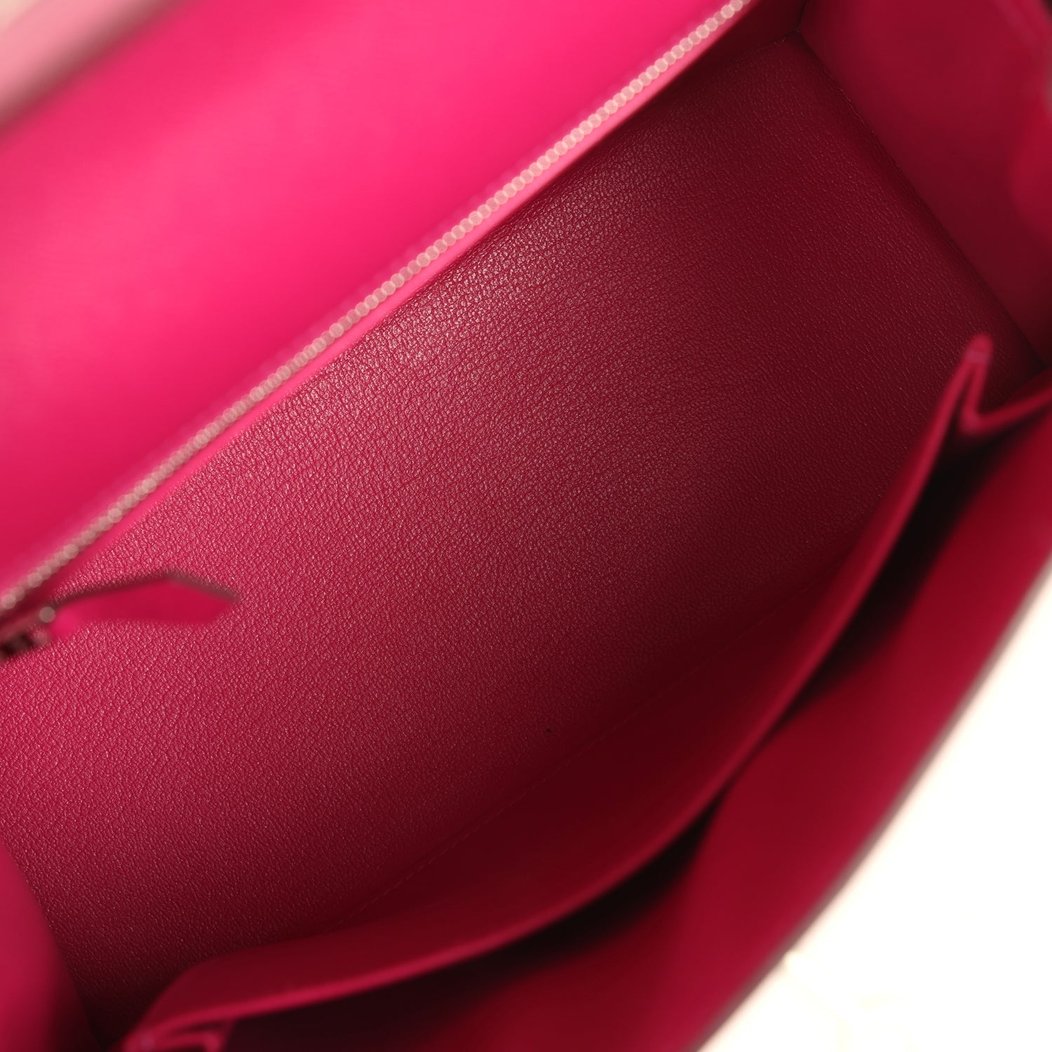 Kelly Sellier 25 Rose Poupre Madame Palladium Hardware Bag
