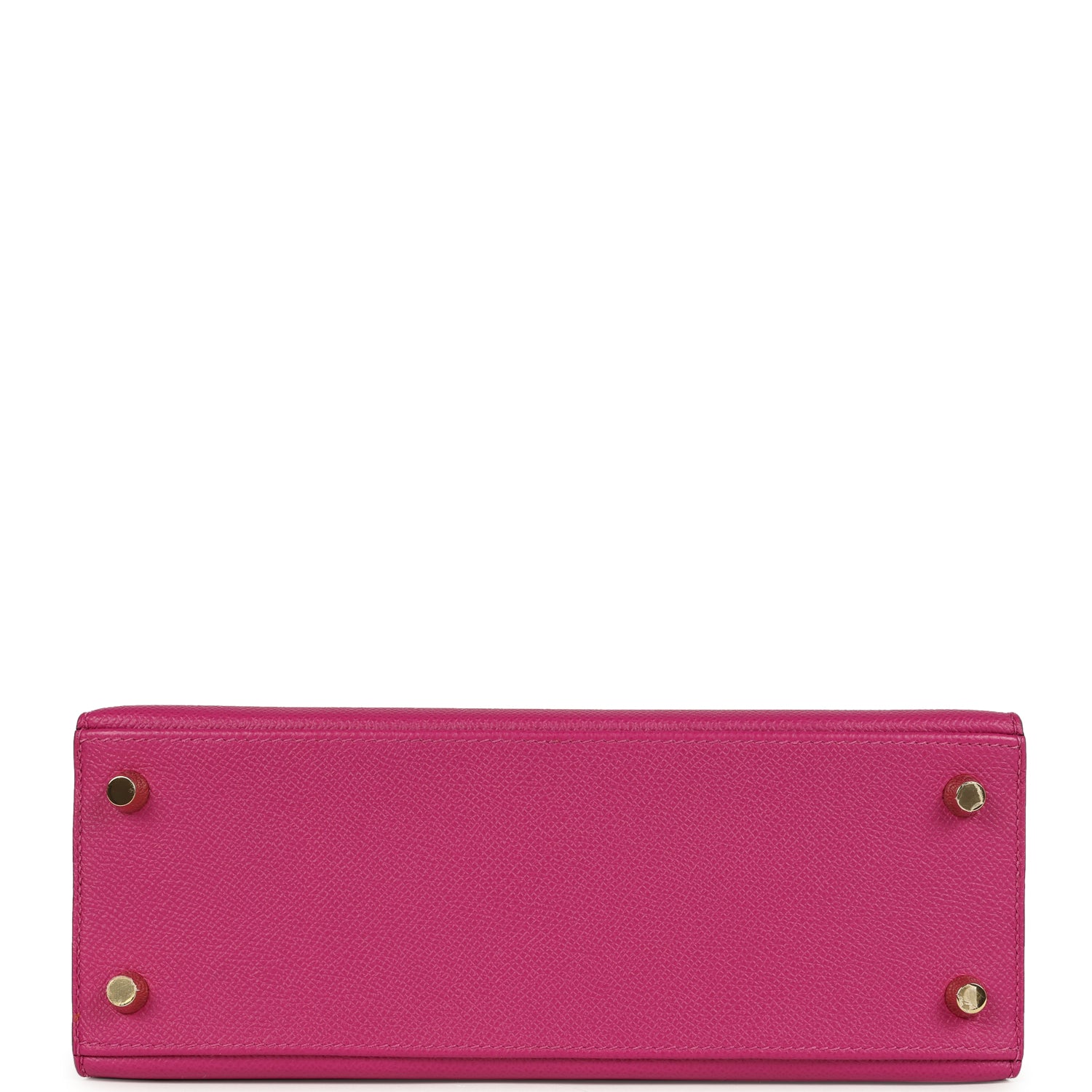 Kelly Sellier 25 Rose Pourpre Verso Epsom Permabrass Hardware Bag