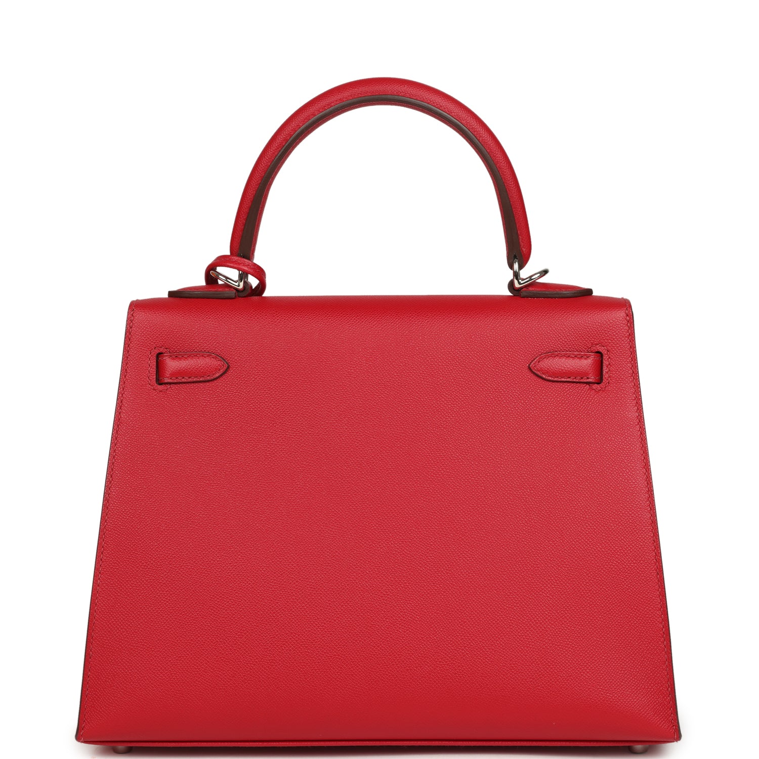 Kelly Sellier 25 Rouge Piment Verso Madame Palladium Hardware Bag