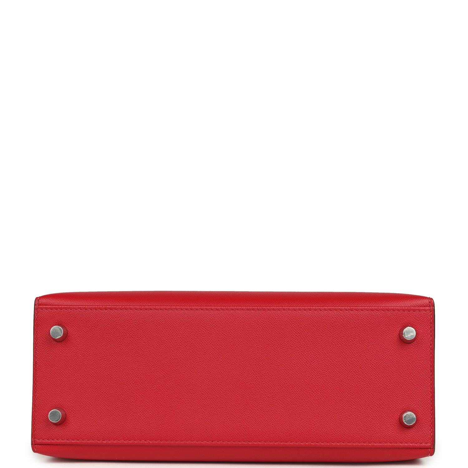 Kelly Sellier 25 Rouge Piment Verso Madame Palladium Hardware Bag