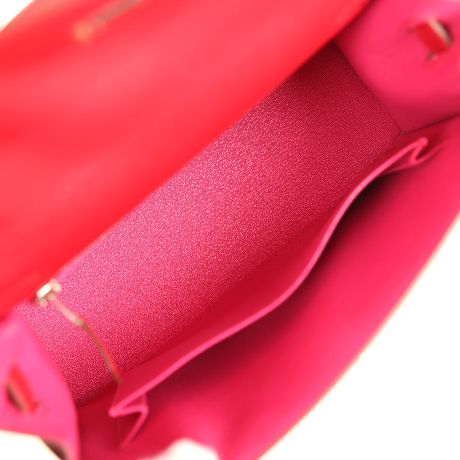 Kelly Sellier 25 Rouge Piment Verso Madame Palladium Hardware Bag