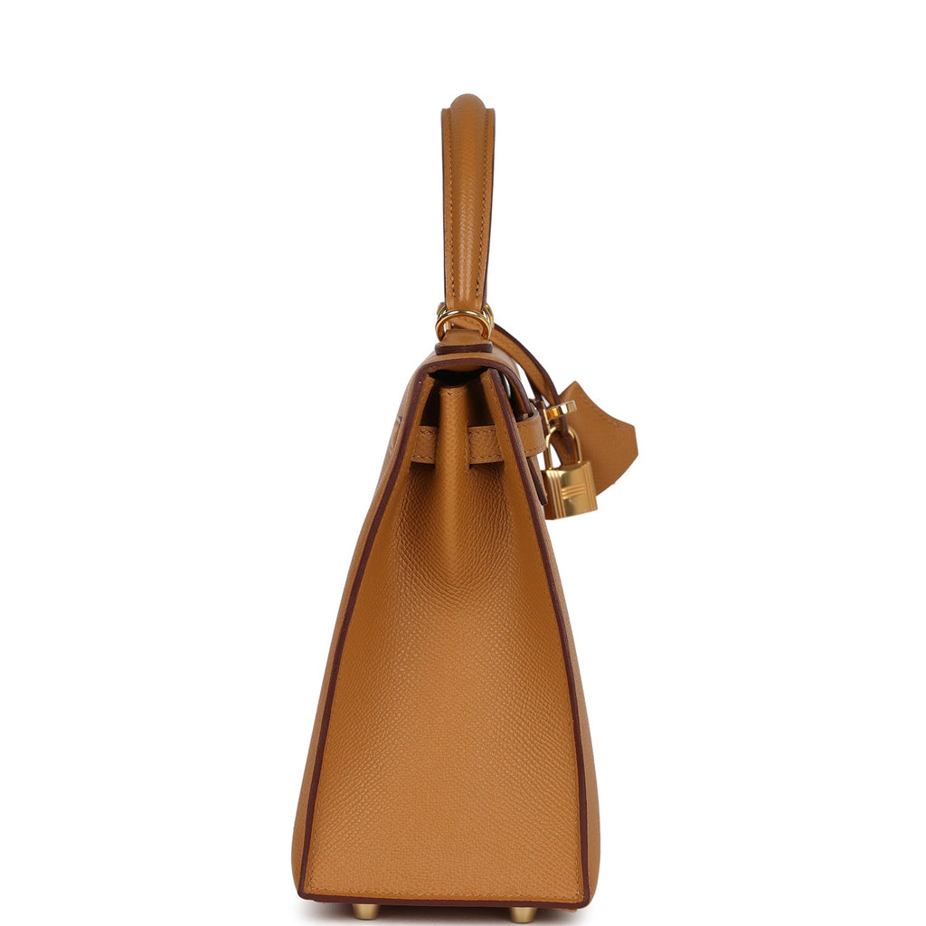 Kelly Sellier 25 Sesame Epsom Gold Hardware Bag