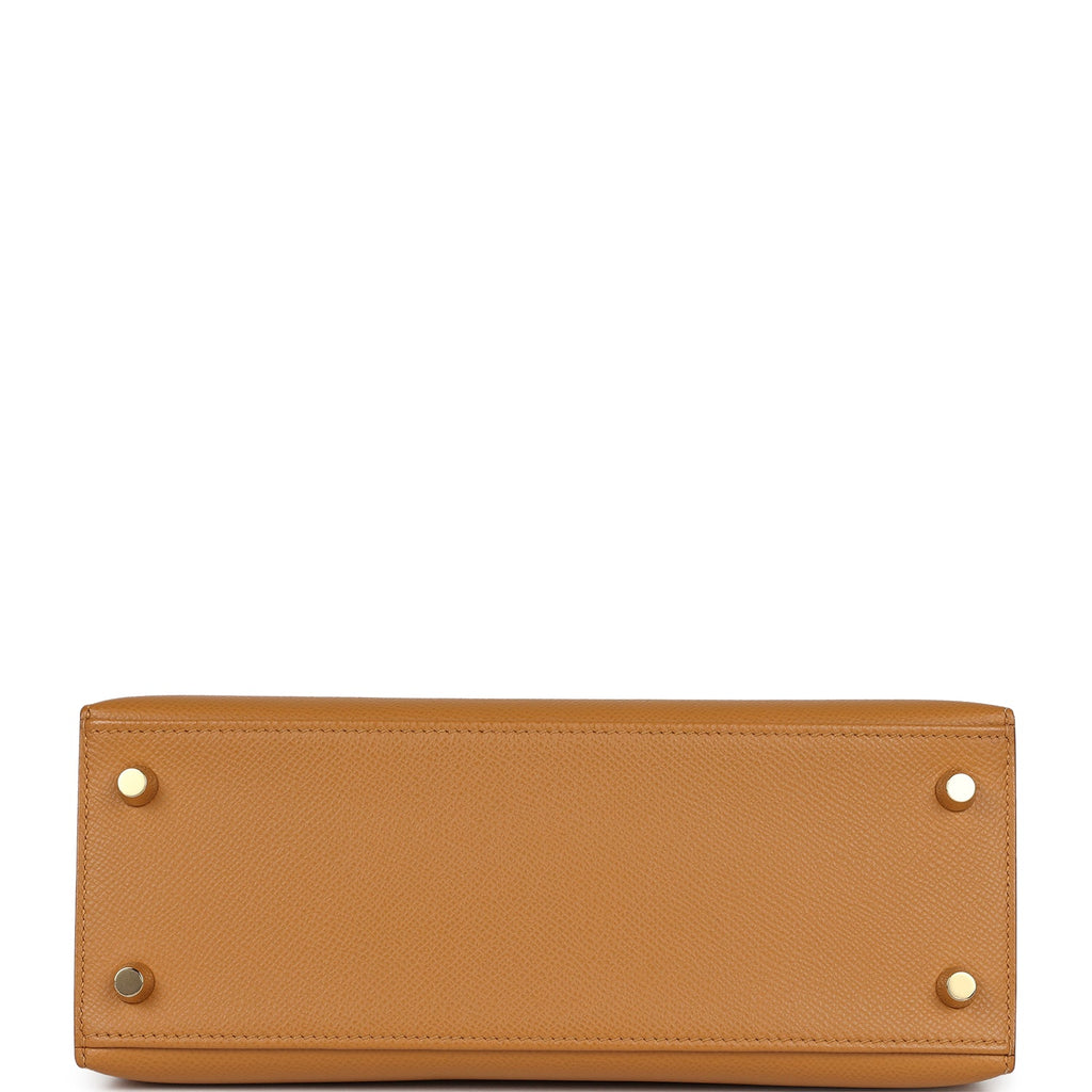 Kelly Sellier 25 Sesame Epsom Gold Hardware Bag