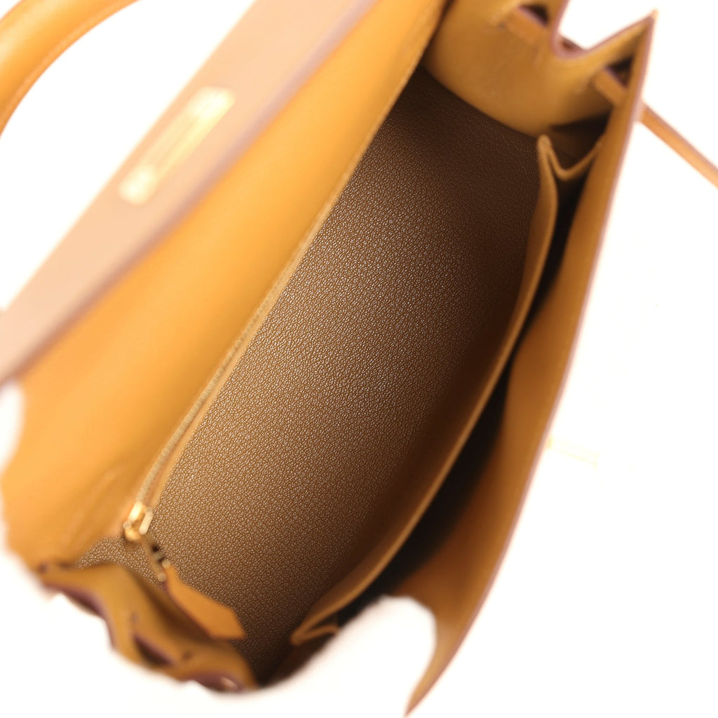 Kelly Sellier 25 Sesame Epsom Gold Hardware Bag