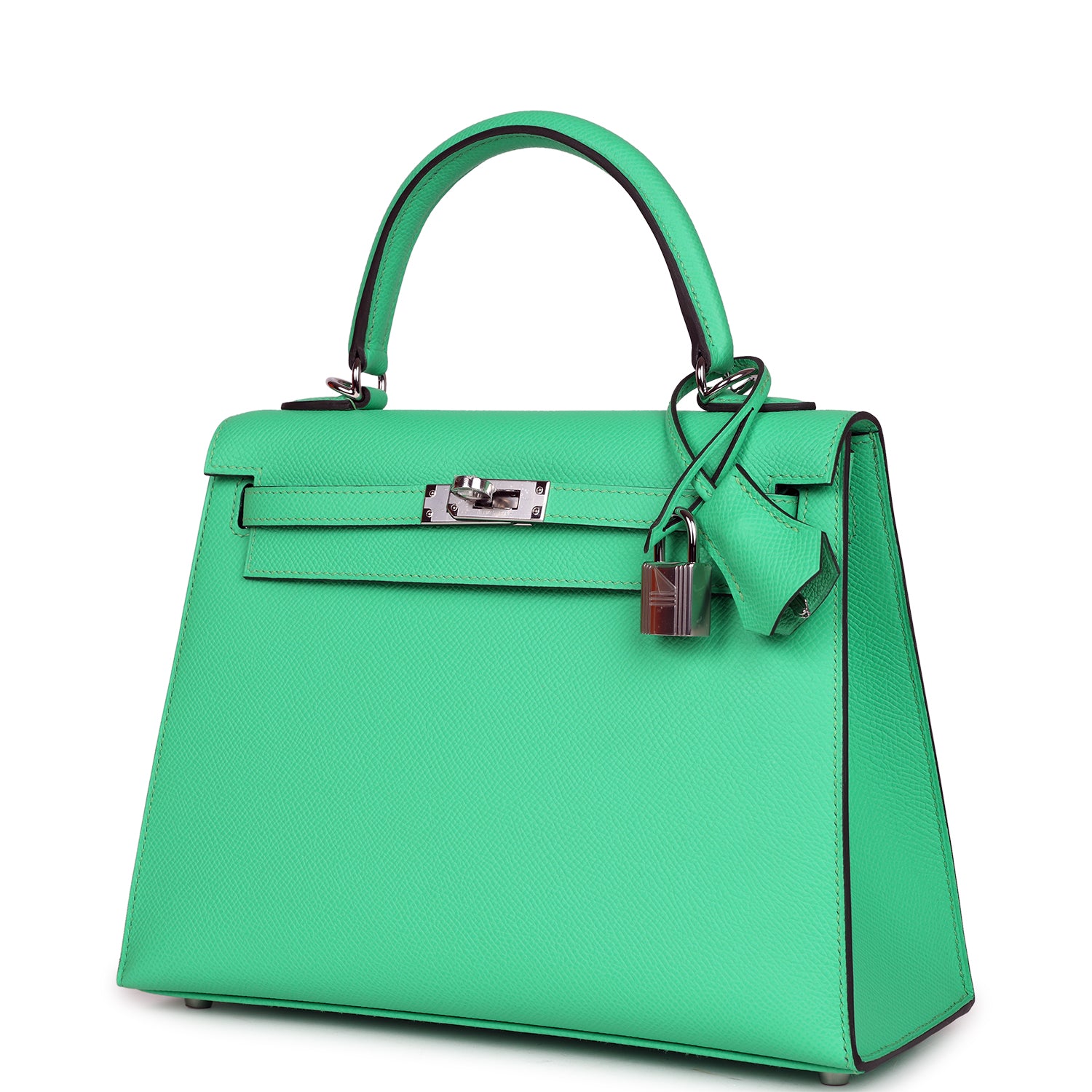 Kelly Sellier 25 Vert Comics Epsom Palladium Hardware Bag