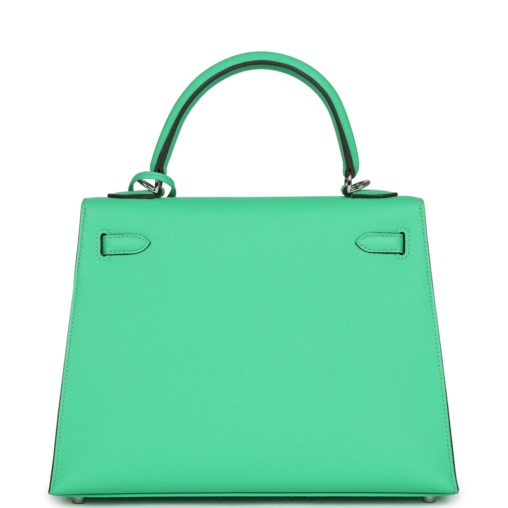 Kelly Sellier 25 Vert Comics Epsom Palladium Hardware Bag