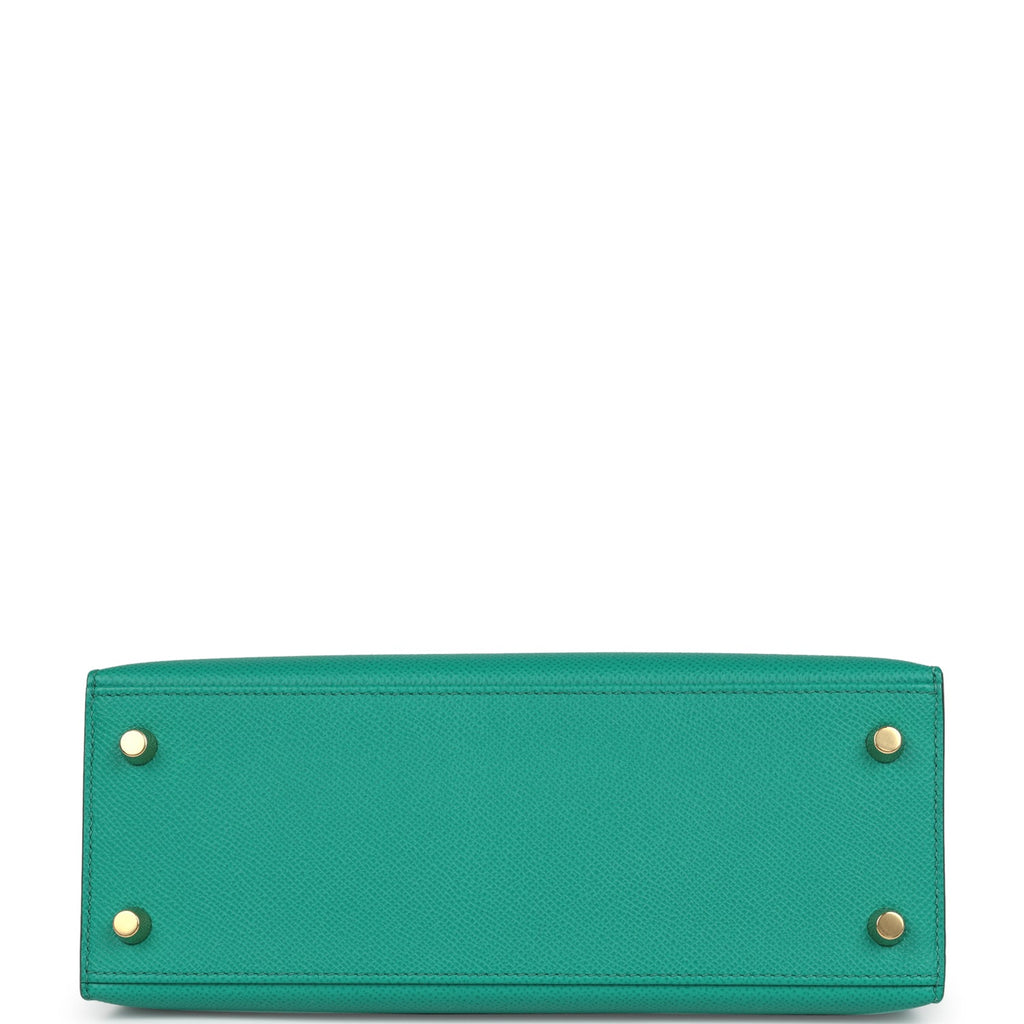 Kelly Sellier 25 Vert Jade Epsom Gold Hardware Bag