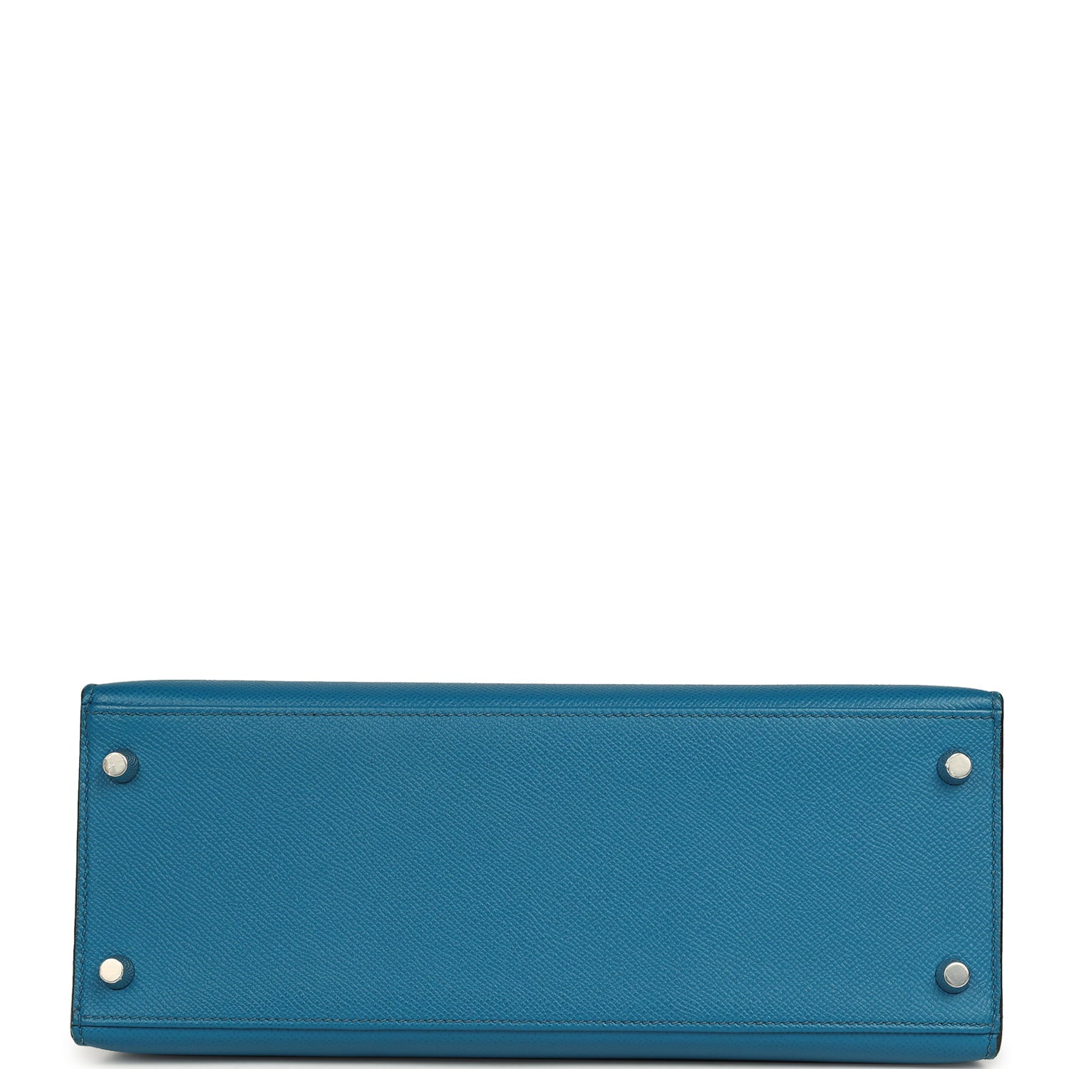 Kelly Sellier 28 Bleu Izmir Epsom Palladium Hardware Bag