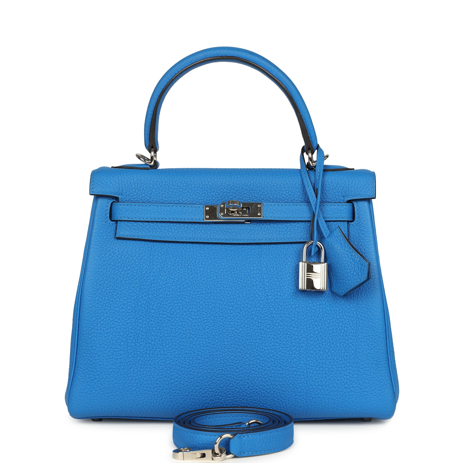 Kelly Retourne 25 Bleu France Togo Palladium Hardware Bag