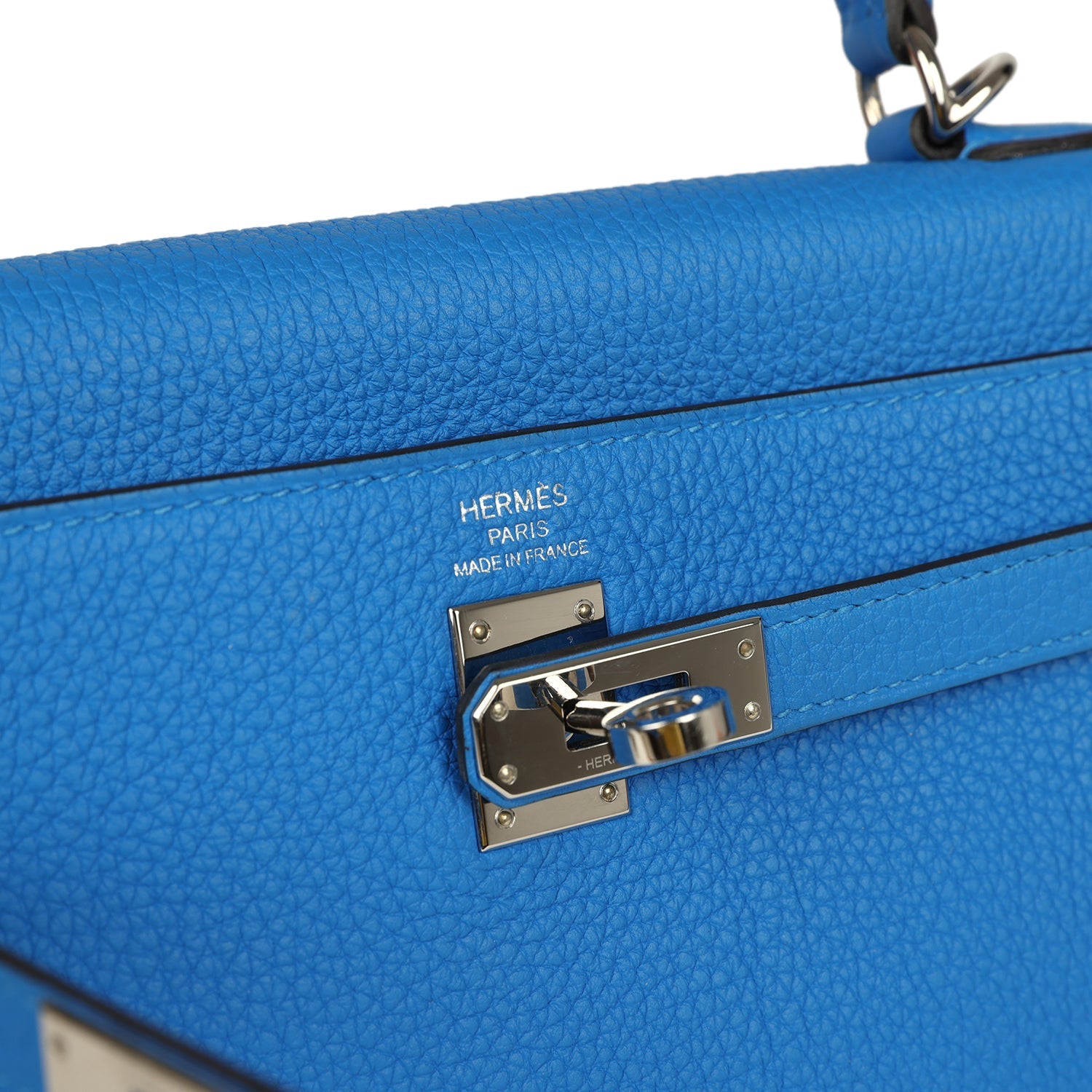 Kelly Retourne 25 Bleu France Togo Palladium Hardware Bag