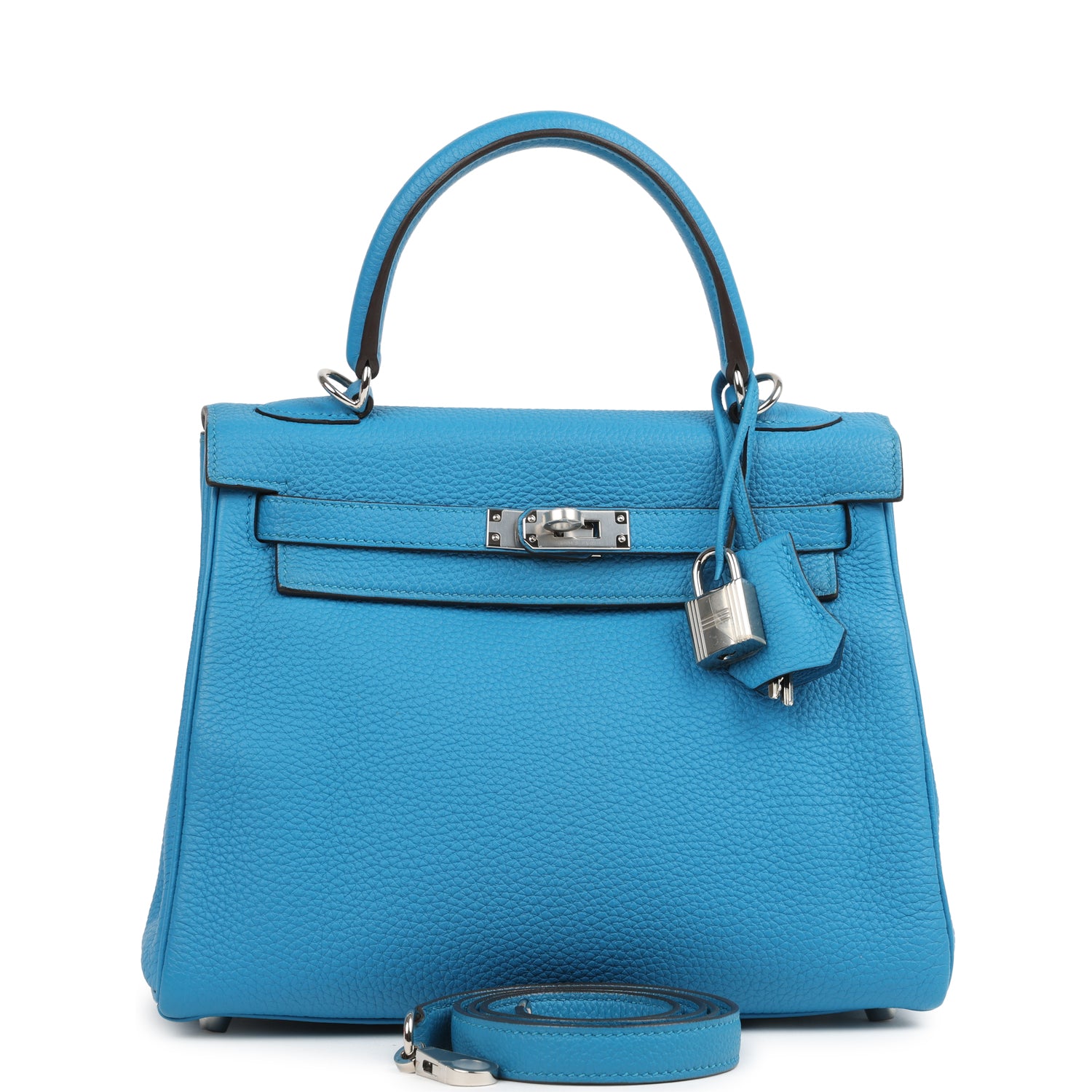 Kelly Retourne 25 Bleu Zanzibar Togo Palladium Hardware Bag