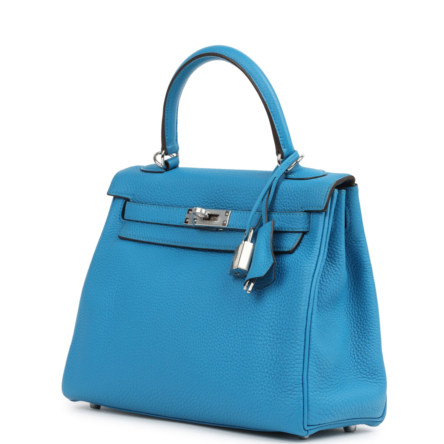 Kelly Retourne 25 Bleu Zanzibar Togo Palladium Hardware Bag