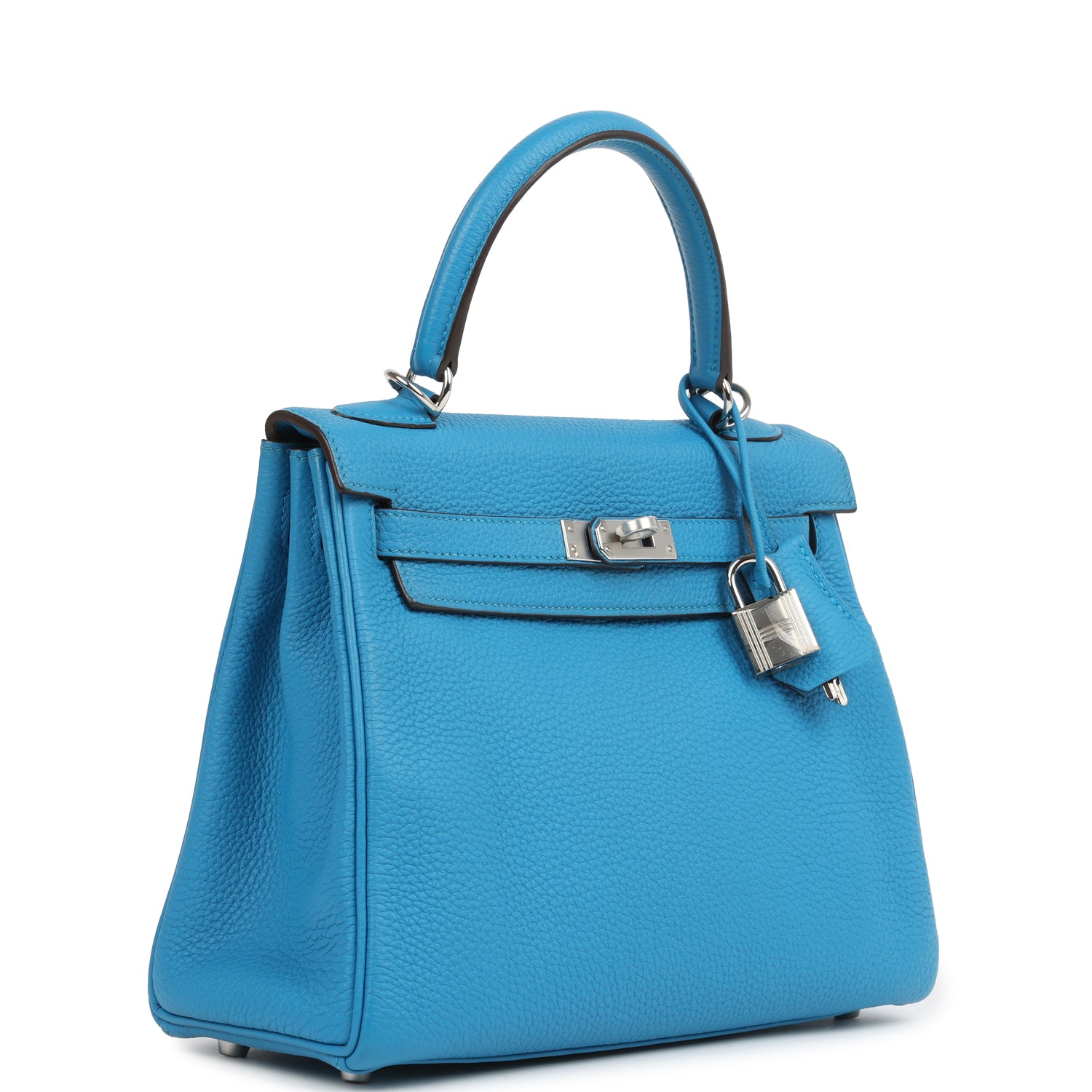 Kelly Retourne 25 Bleu Zanzibar Togo Palladium Hardware Bag