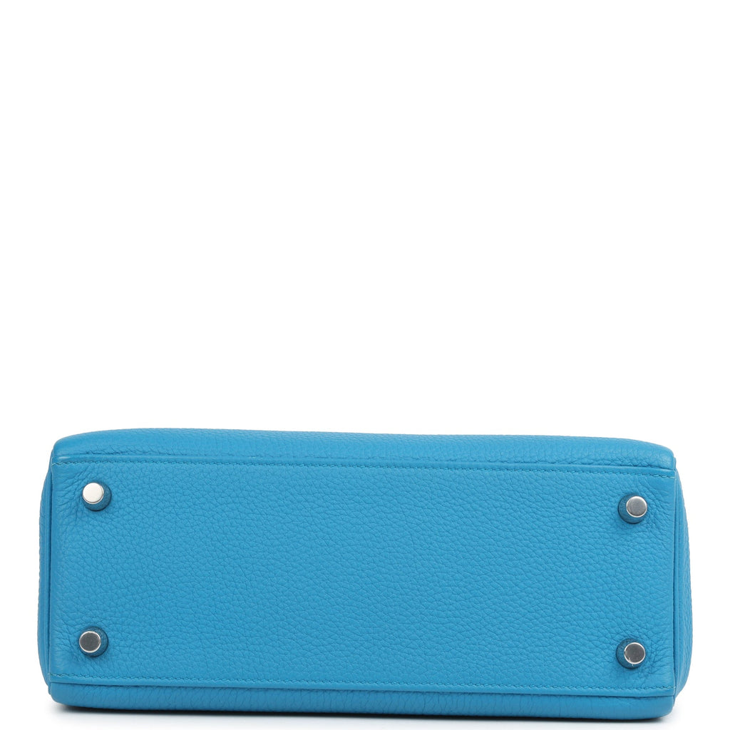 Kelly Retourne 25 Bleu Zanzibar Togo Palladium Hardware Bag