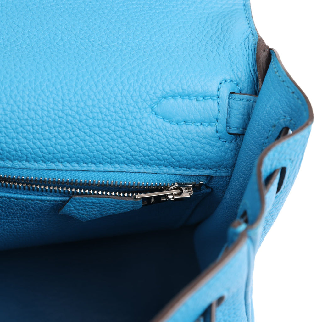 Kelly Retourne 25 Bleu Zanzibar Togo Palladium Hardware Bag