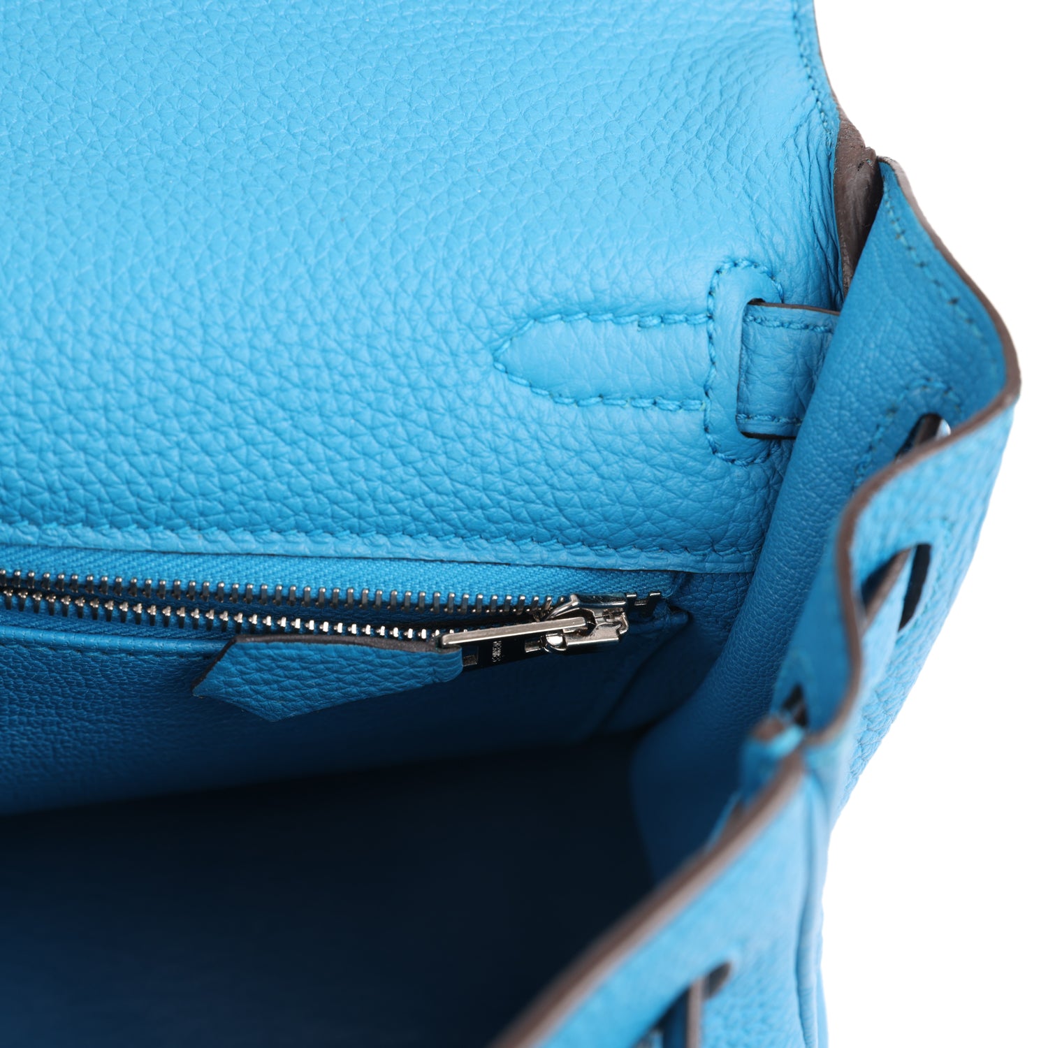 Kelly Retourne 25 Bleu Zanzibar Togo Palladium Hardware Bag